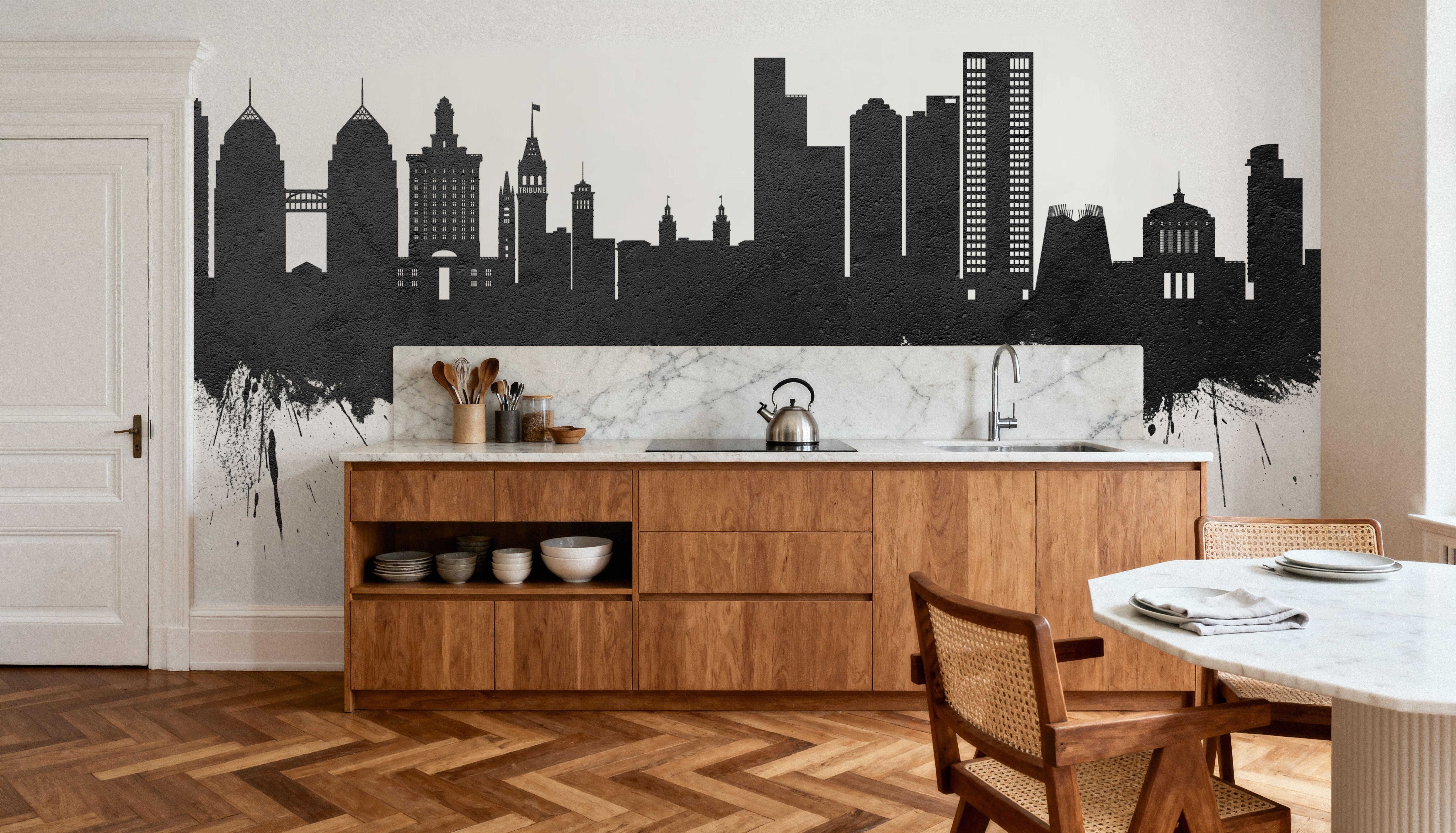 Oakland California Skyline Black & White