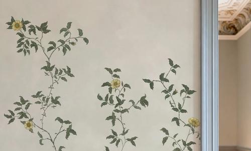 Rambling Rose, Mustard on Cream