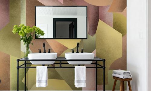 Chalky Geometrica, Spring Green & Rose
