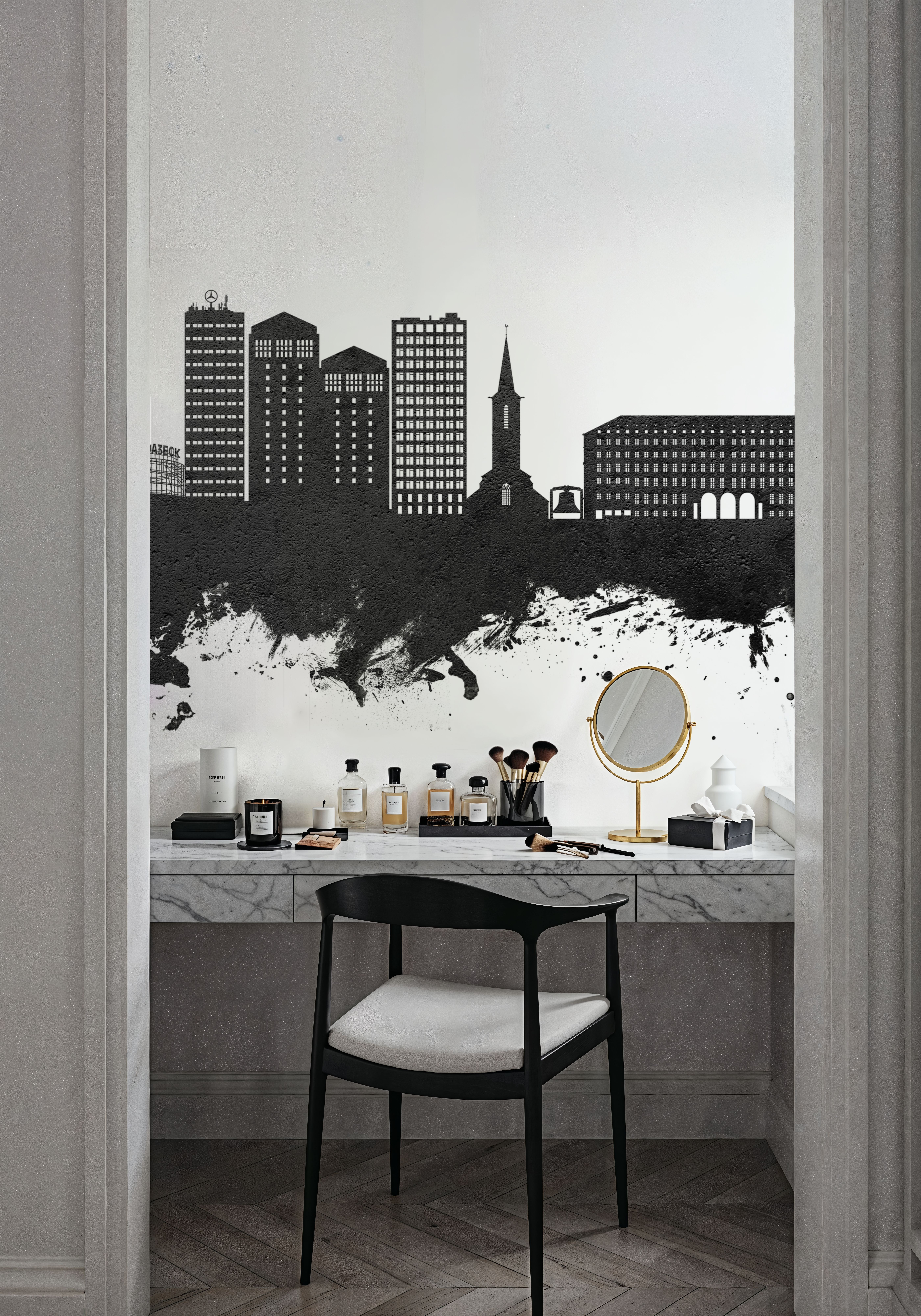 Bochum Germany Skyline Black & White