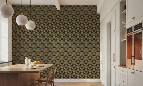 Floral Damask & Bows, Beige