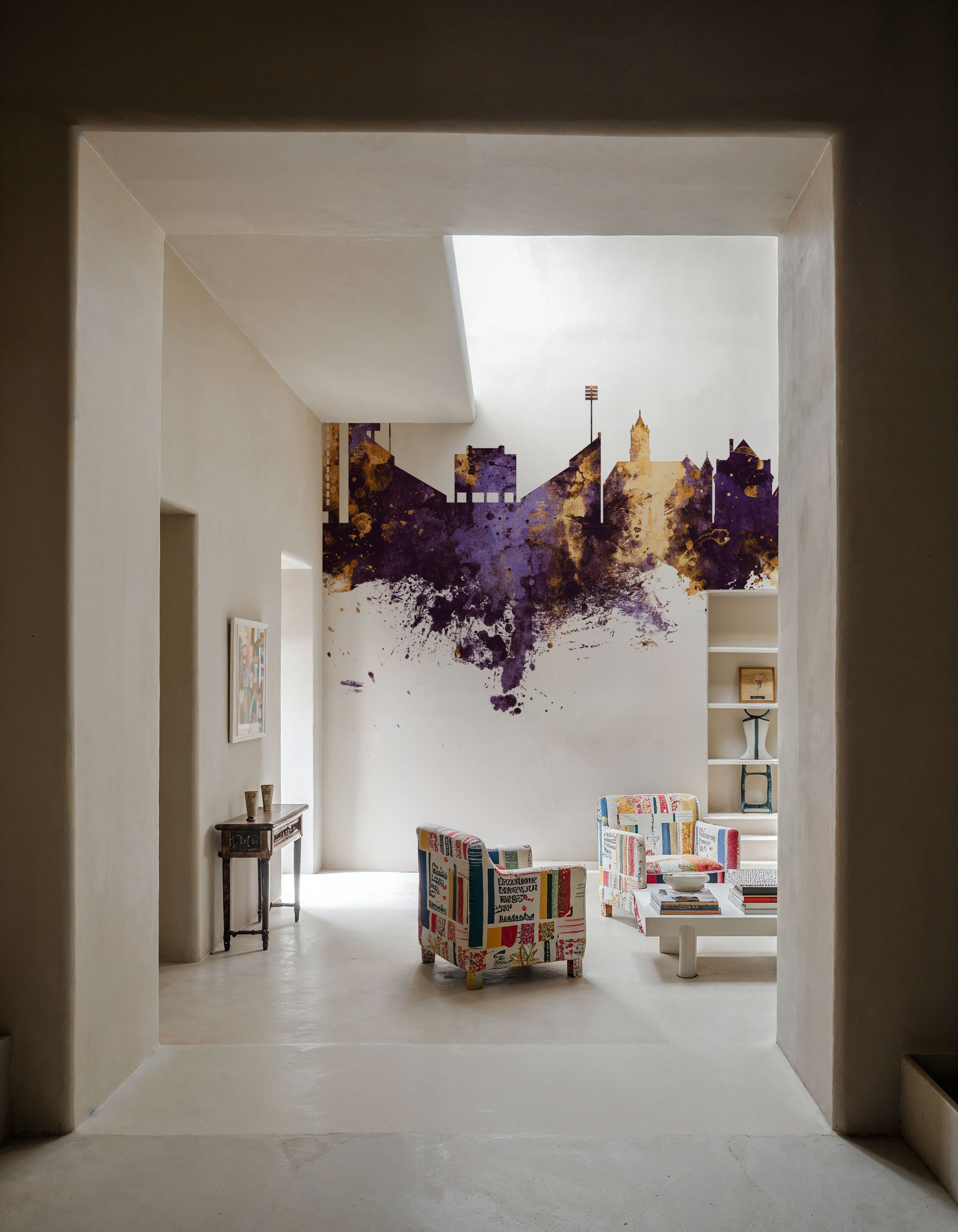 Lawrence Kansas Skyline Purple & Gold