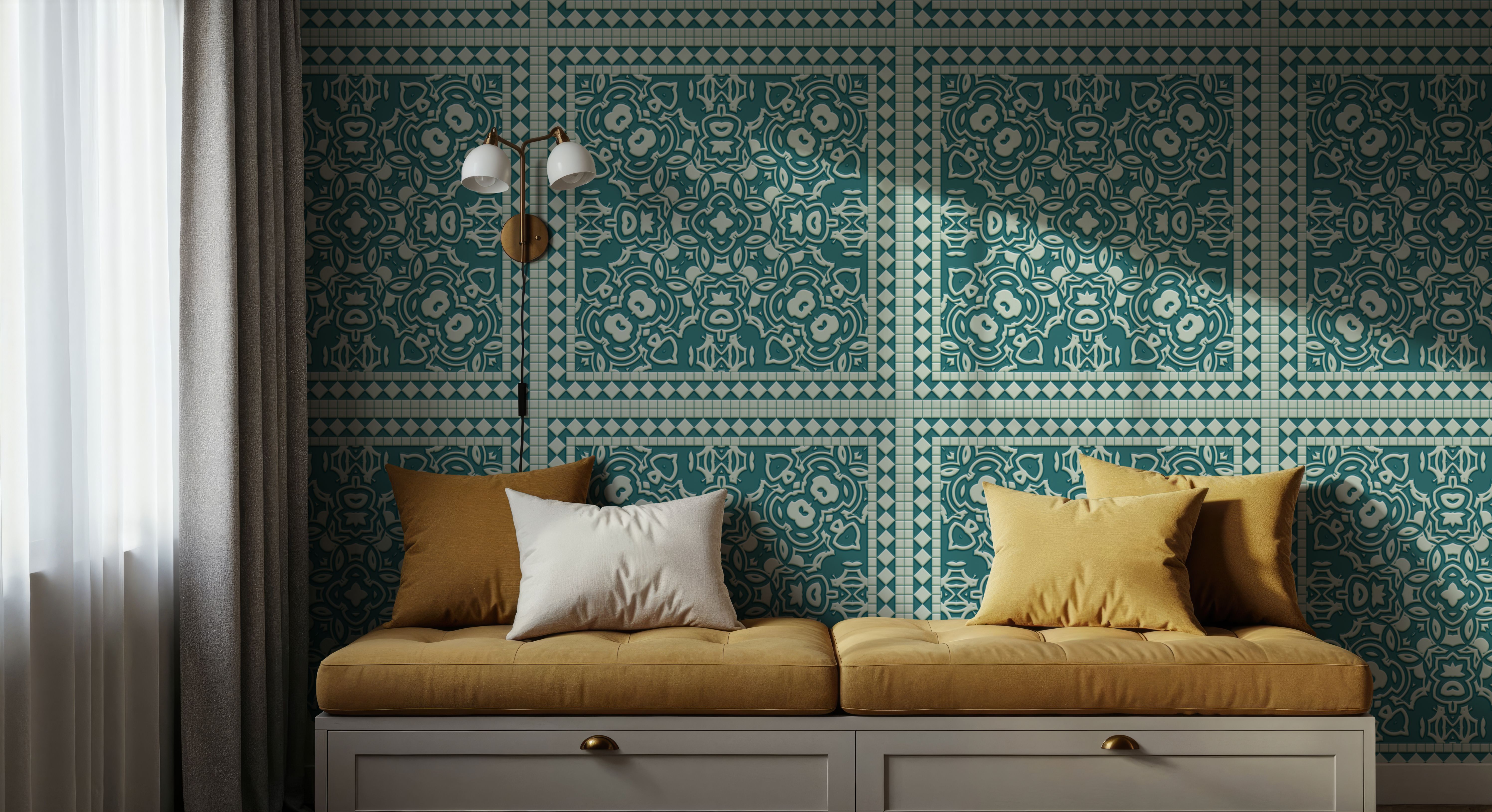 Mission Cement Tiles, Teal