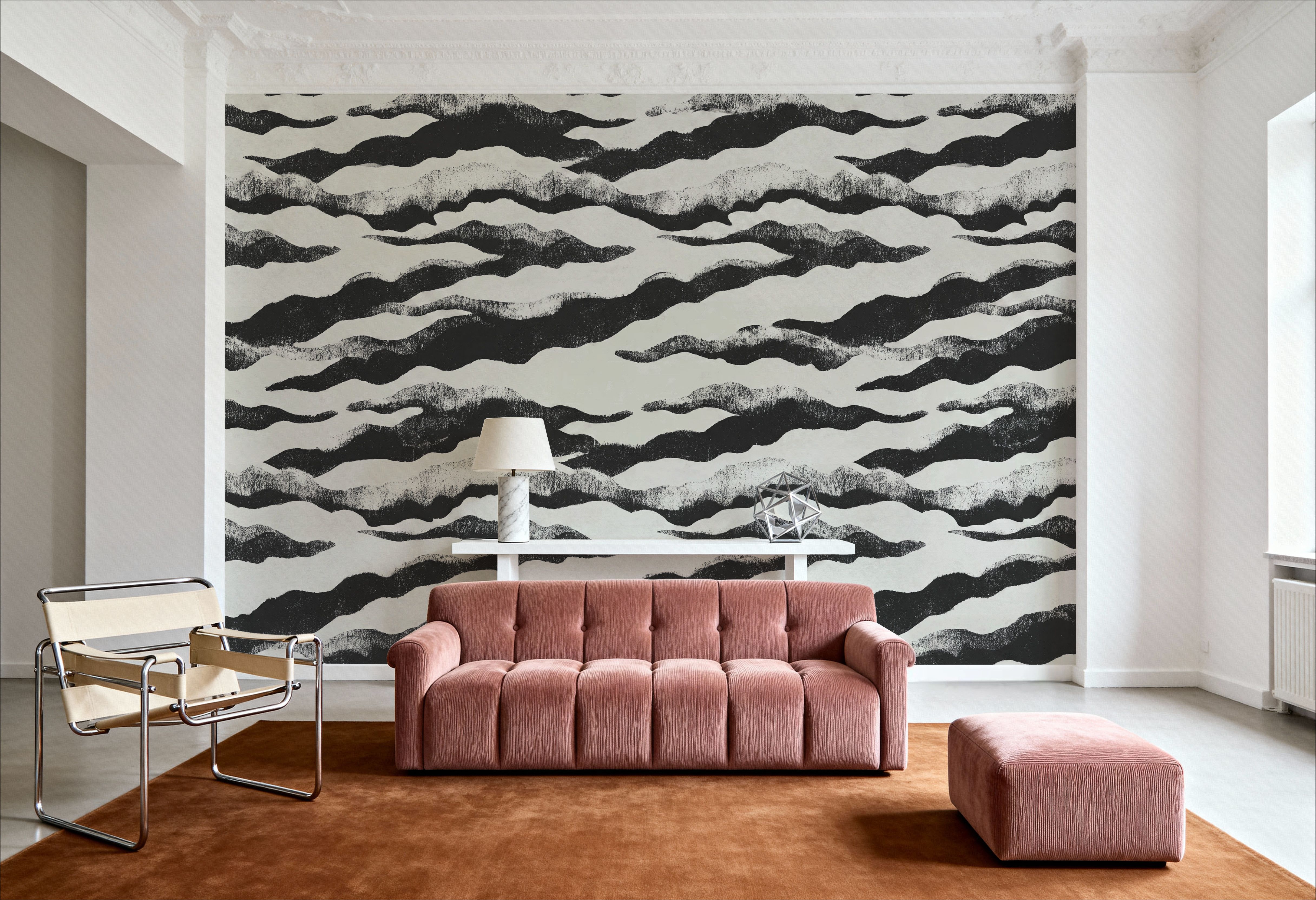 Grand Terra Sauvage, Noir, Papier peint