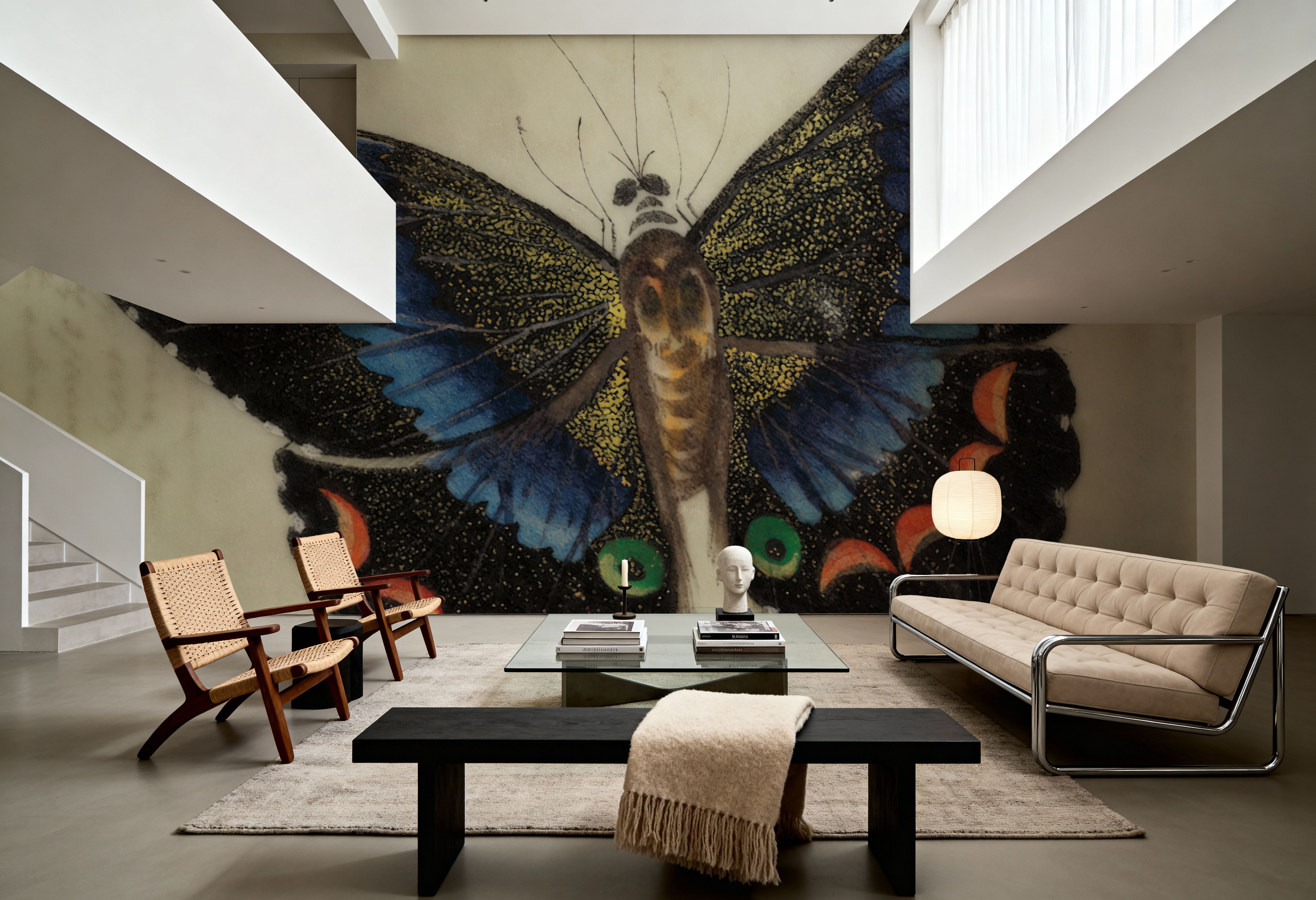 Vintage Blue Butterfly, Wallpaper