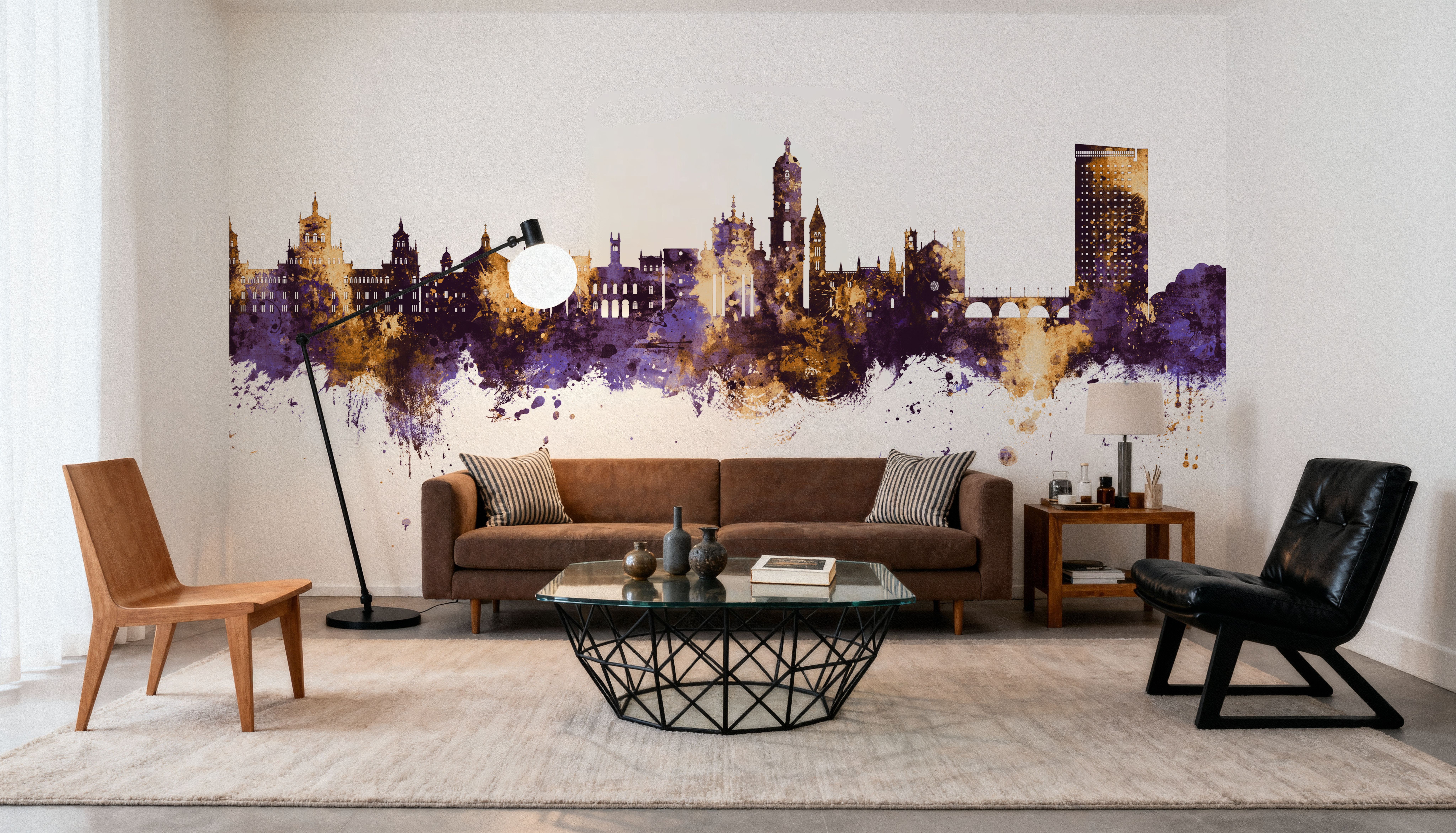 Valladolid Spain Skyline Purple & Gold