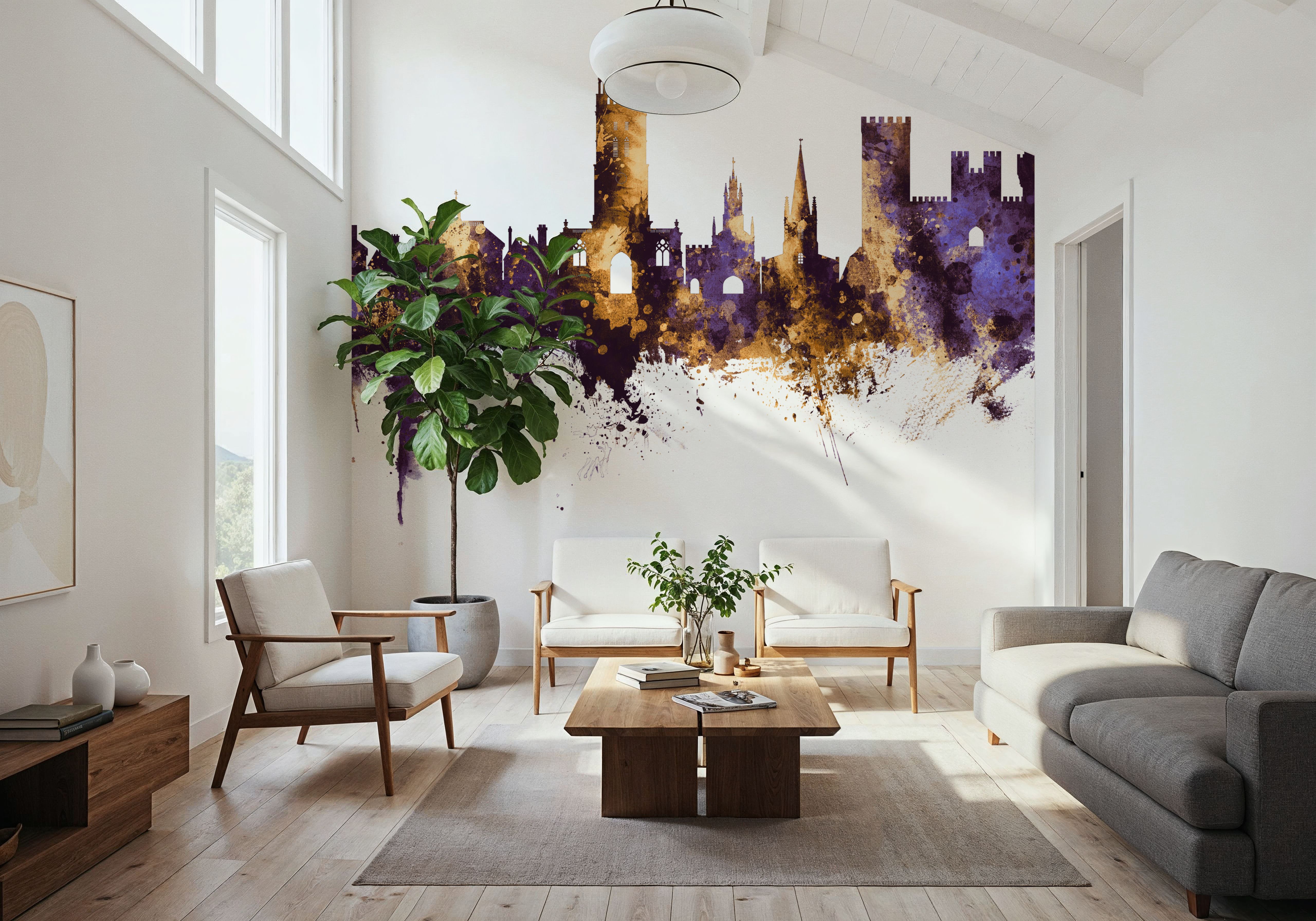 Warwick England Skyline Purple & Gold