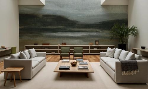 Misty River Valley on Canvas