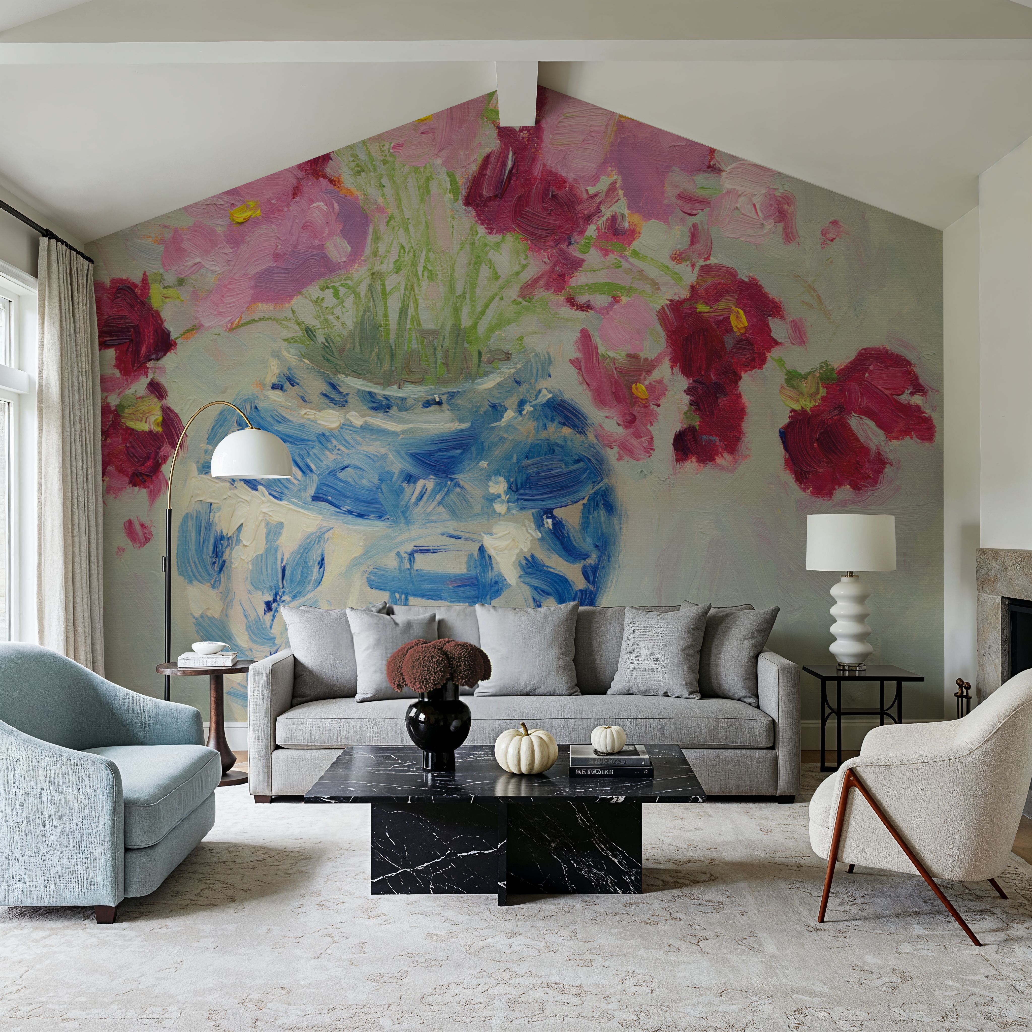 Cosmos in Chinoiserie Vase