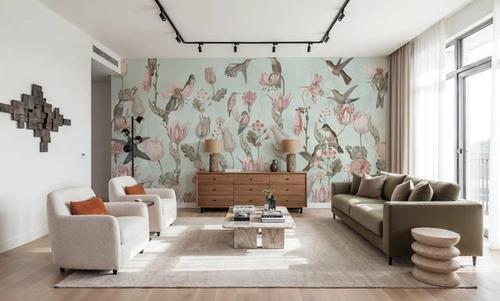Tulips & Birds, Pistachio