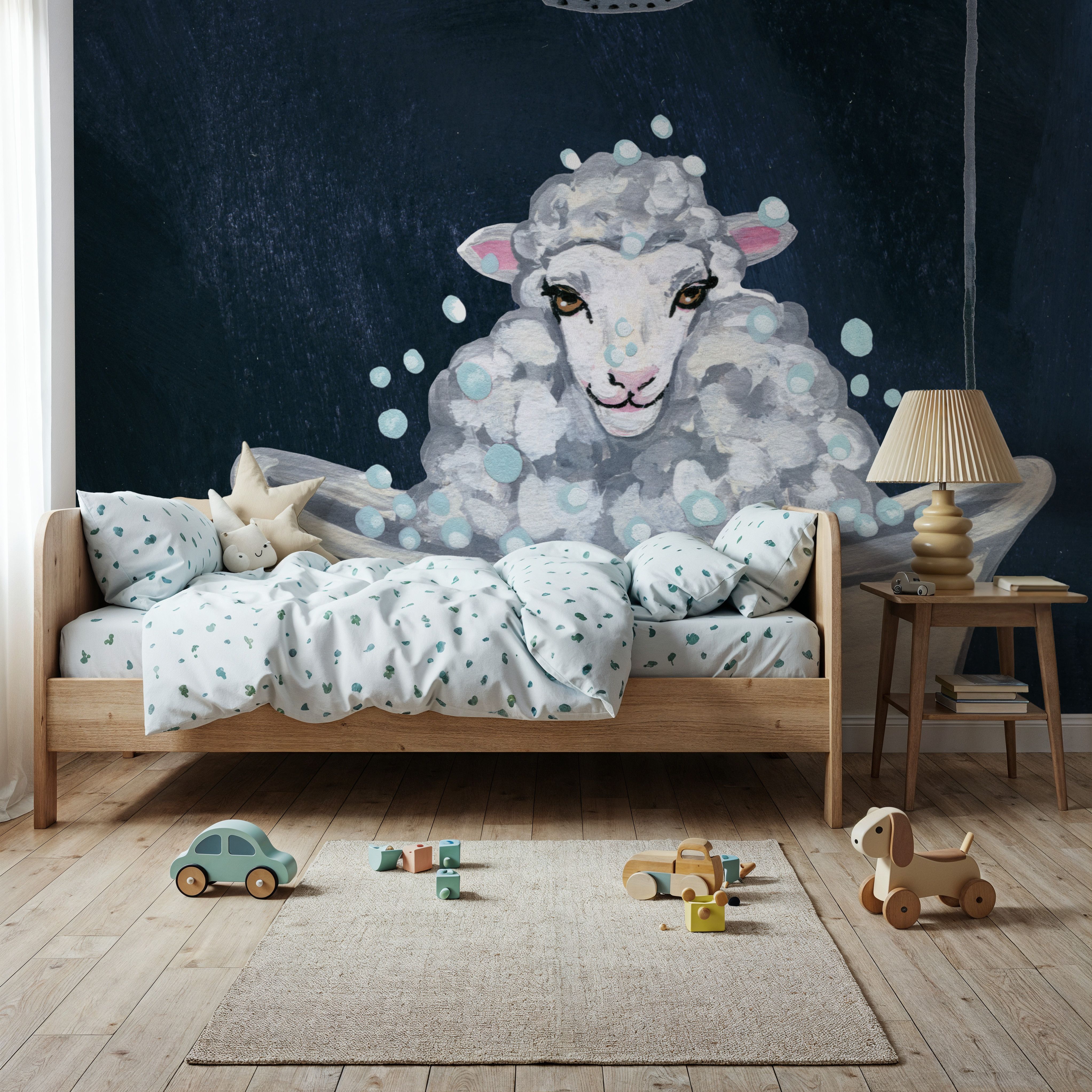 Sheep in Tub and Suds Texture Dark