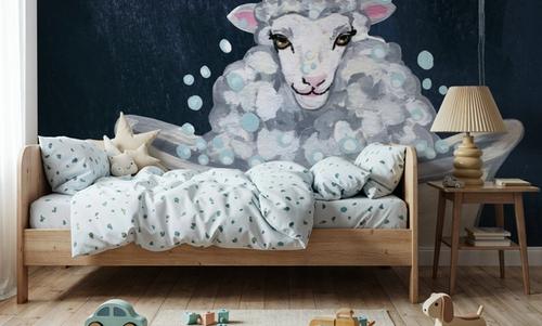 Sheep in Tub and Suds Texture Dark