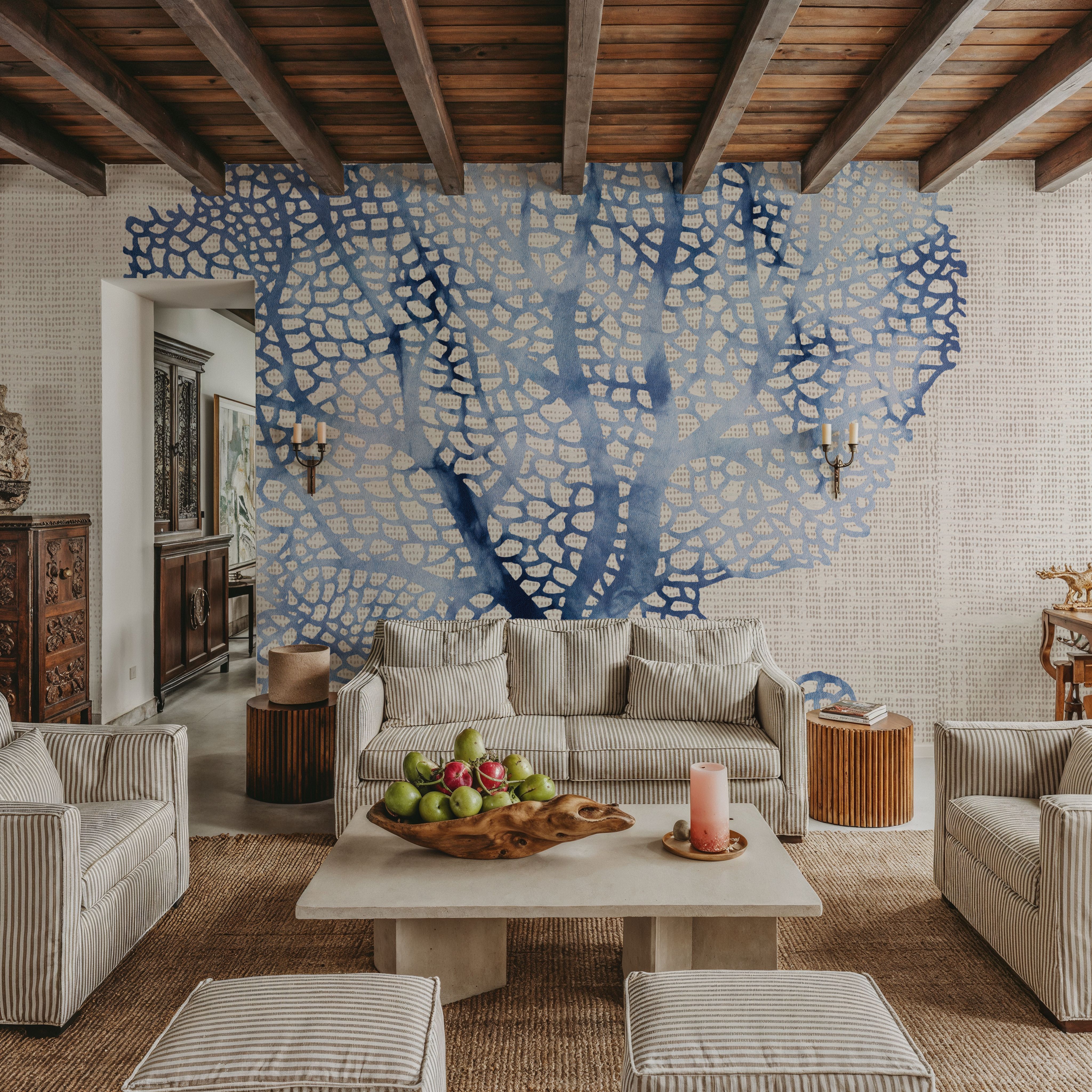 Shibori Coral II on Linen