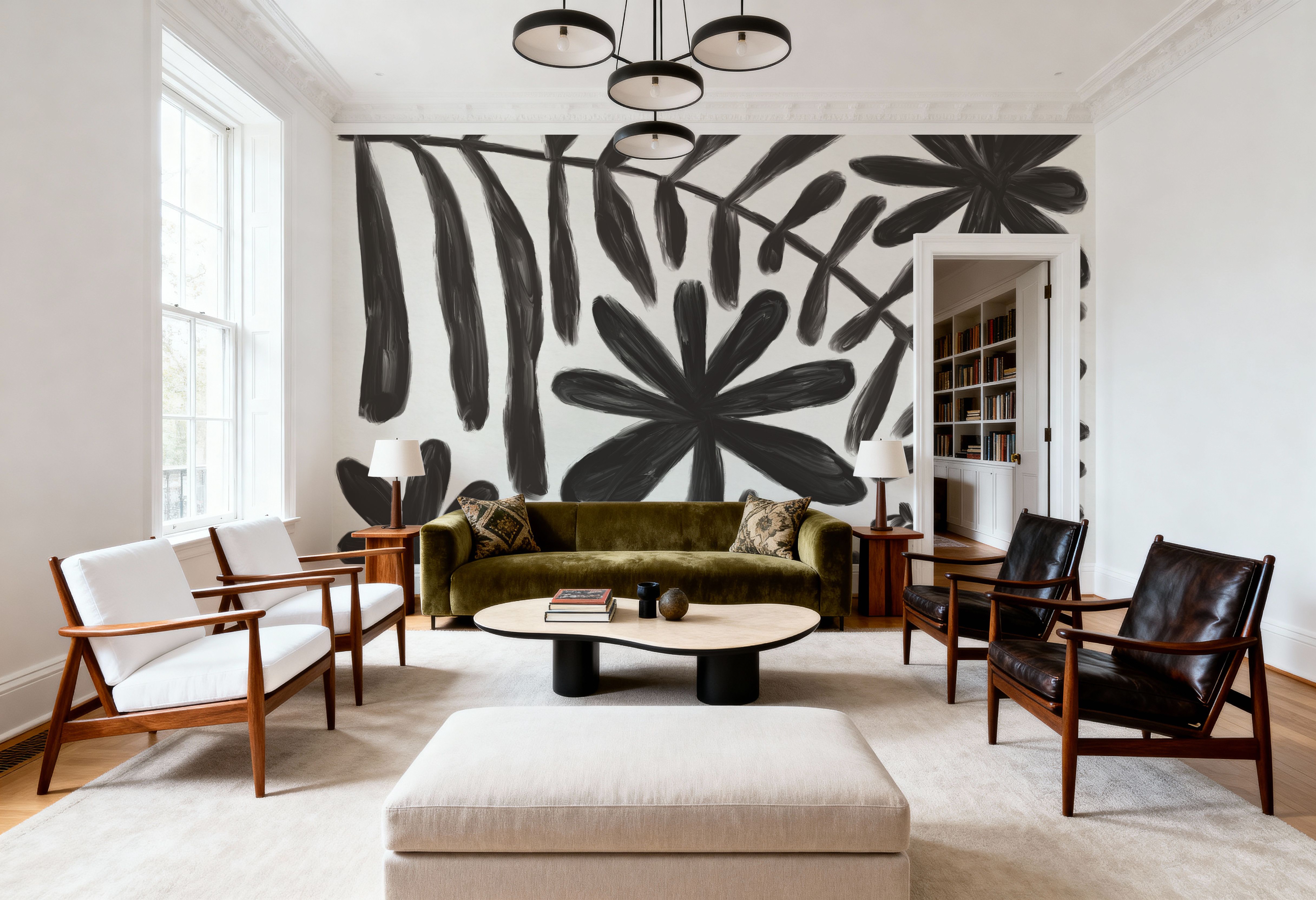 Fern and Flower Black