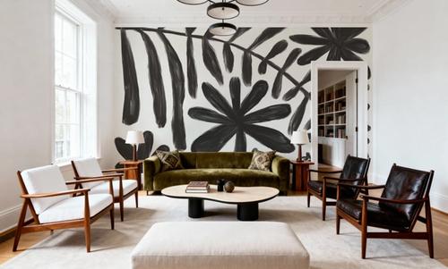 Fern and Flower Black