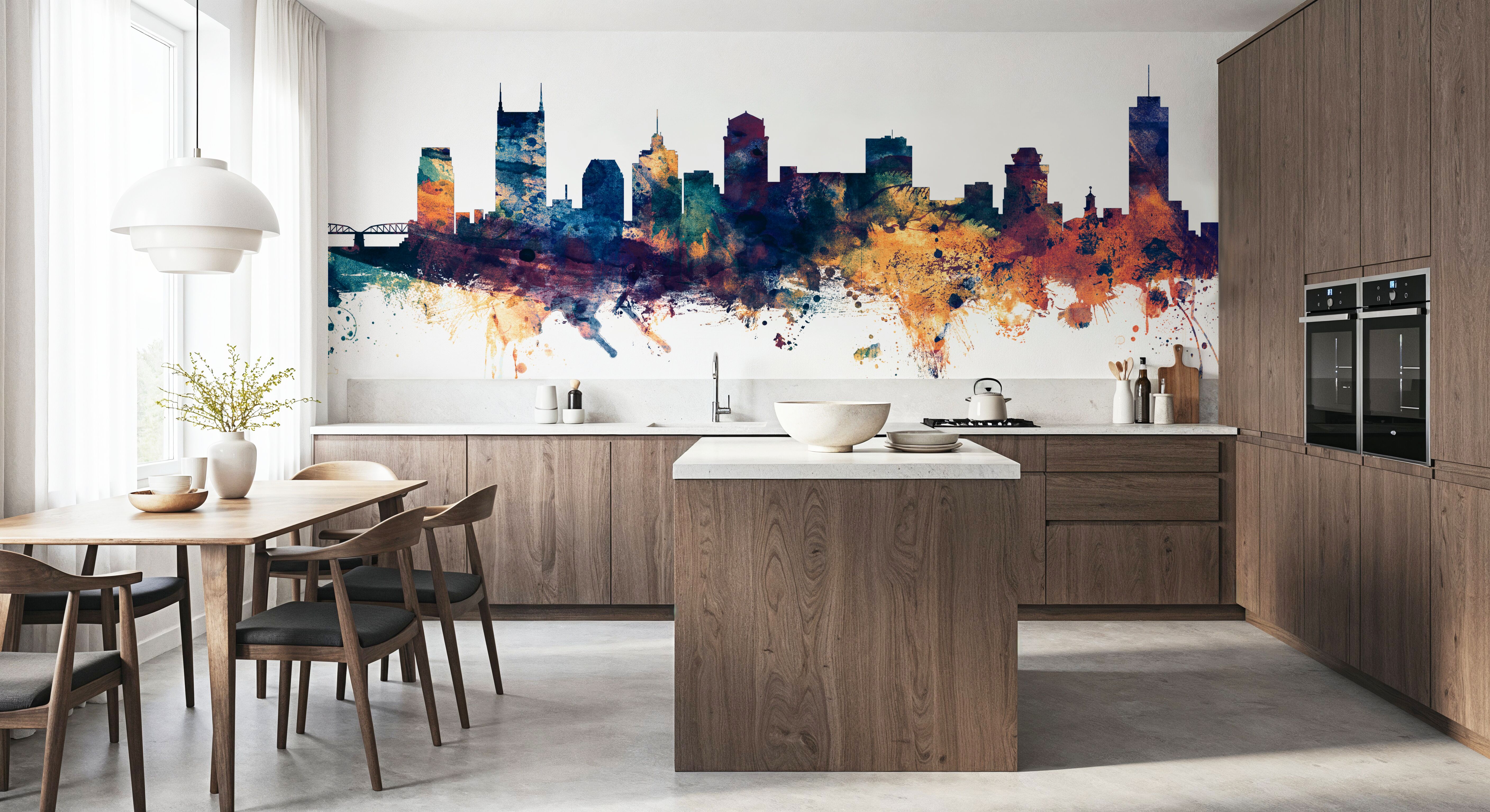 Nashville Tennessee Skyline Blue & Bronze