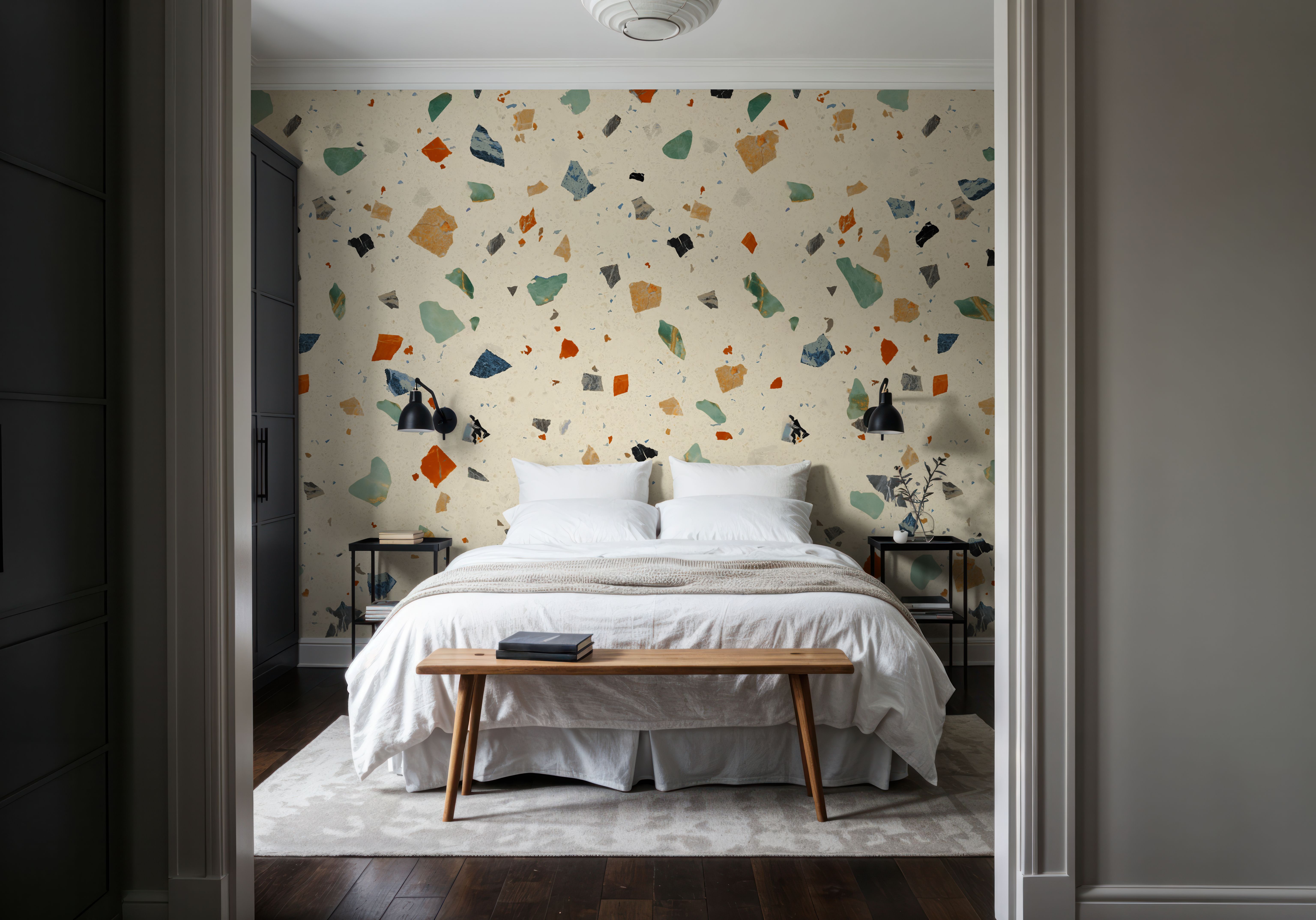 Terrazzo Multi, Cream, Wallpaper