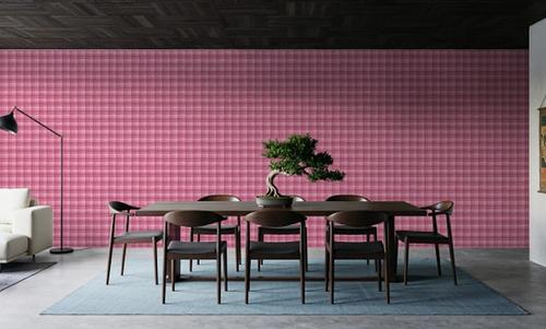Stripy Gingham, Raspberry