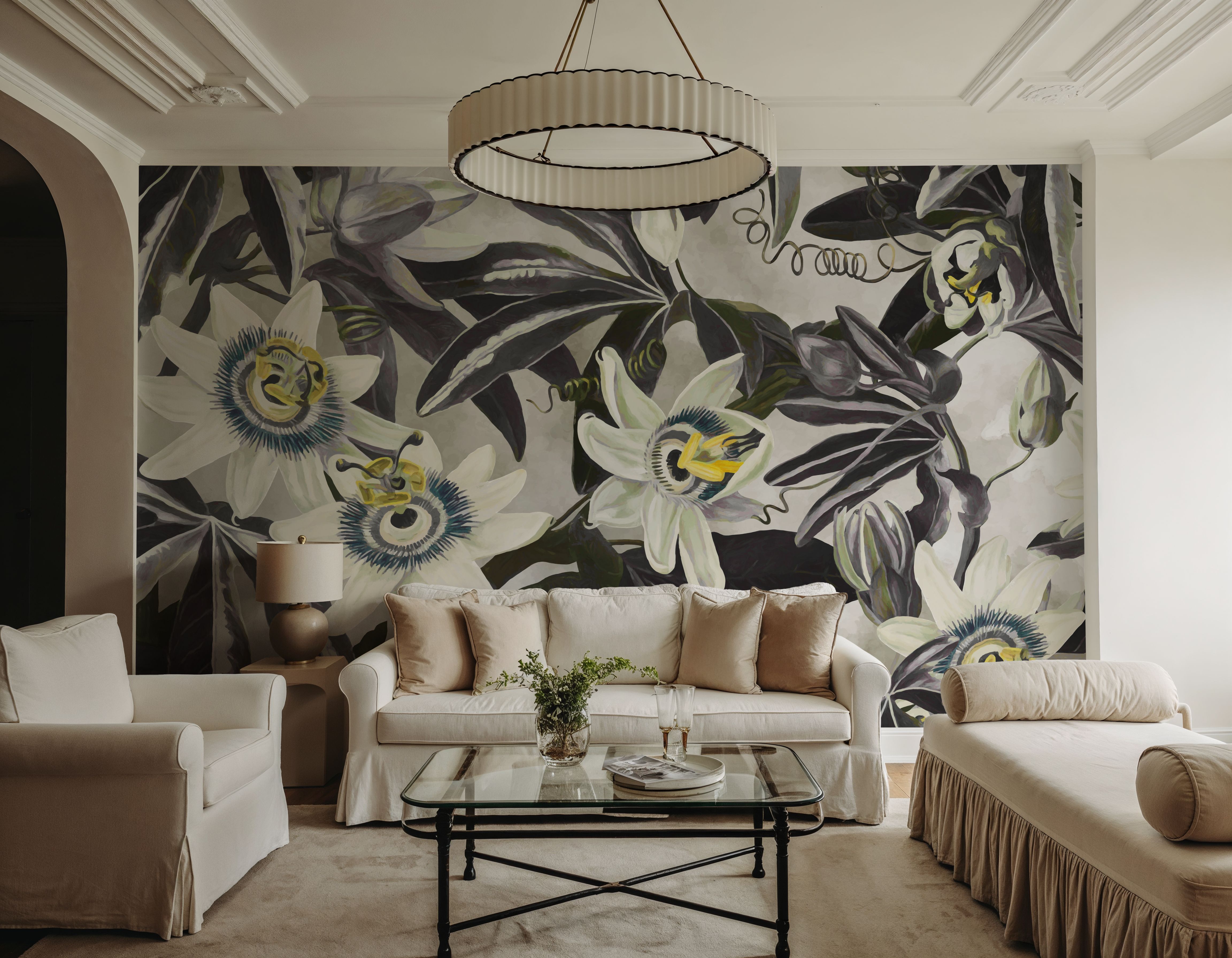 White Passiflora Yellow Green