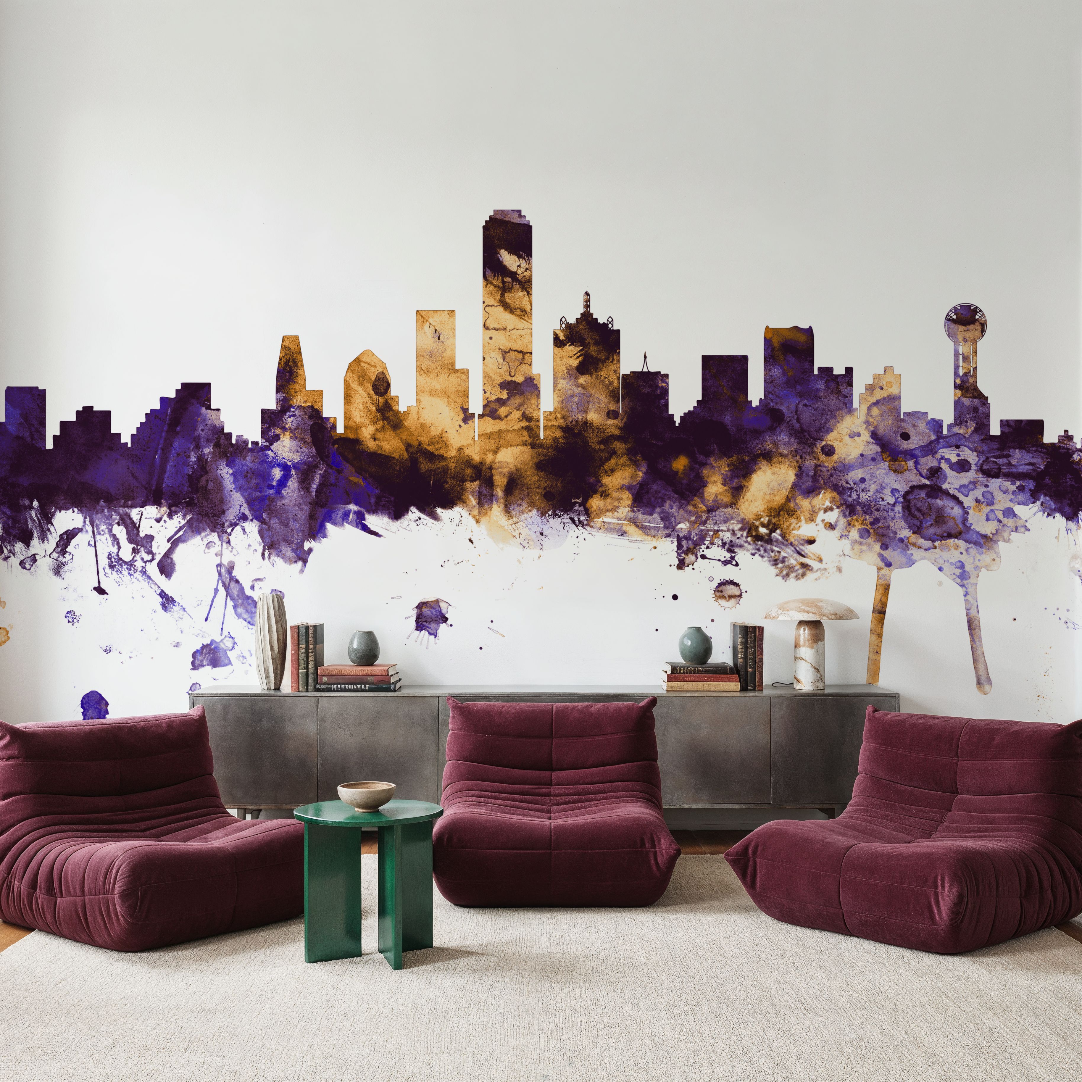 Dallas Skyline Purple & Gold