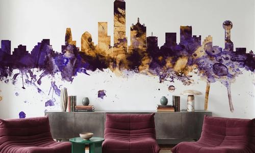Dallas Skyline Purple & Gold