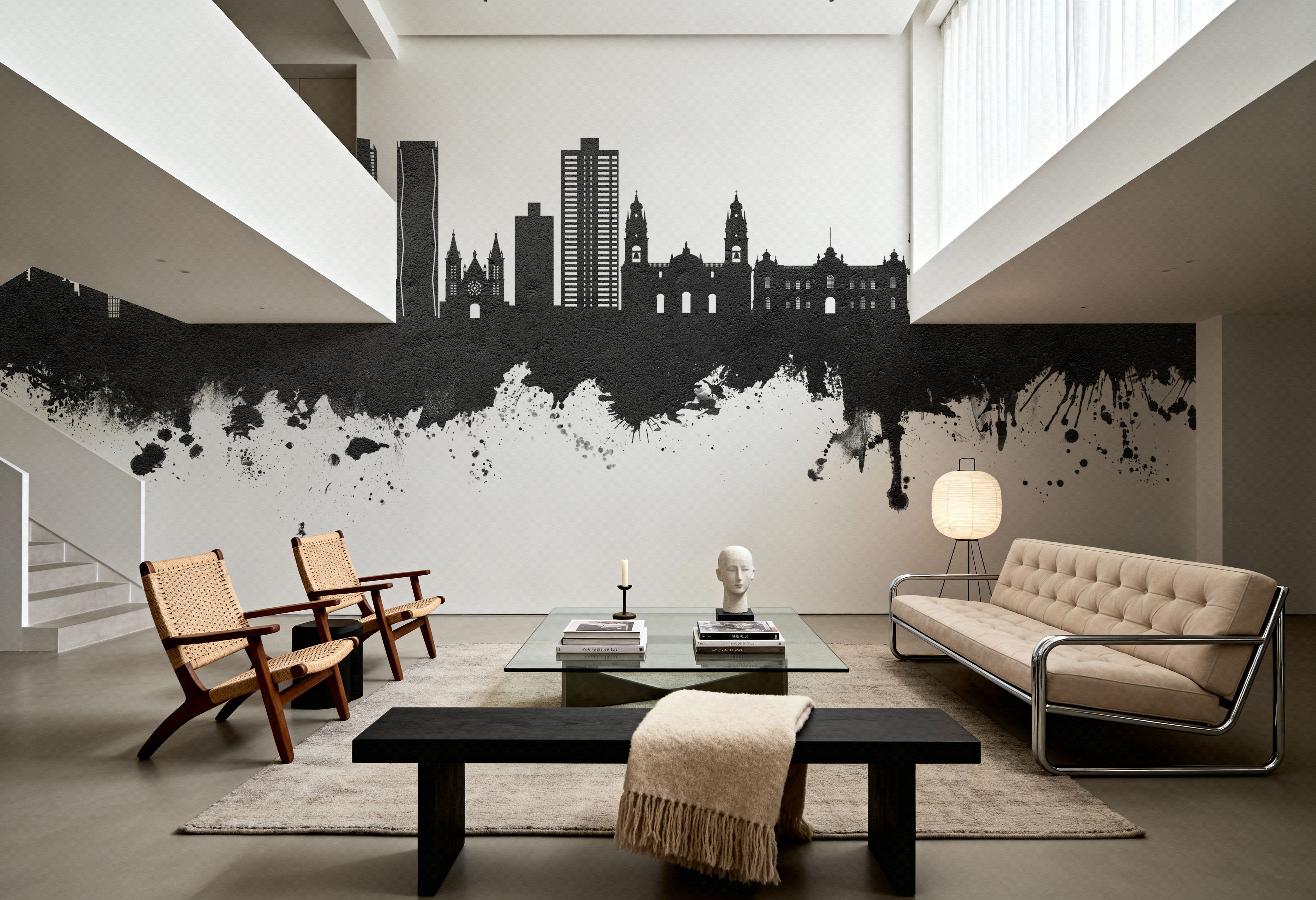 Lima Peru Skyline Black & White, Carte da parati