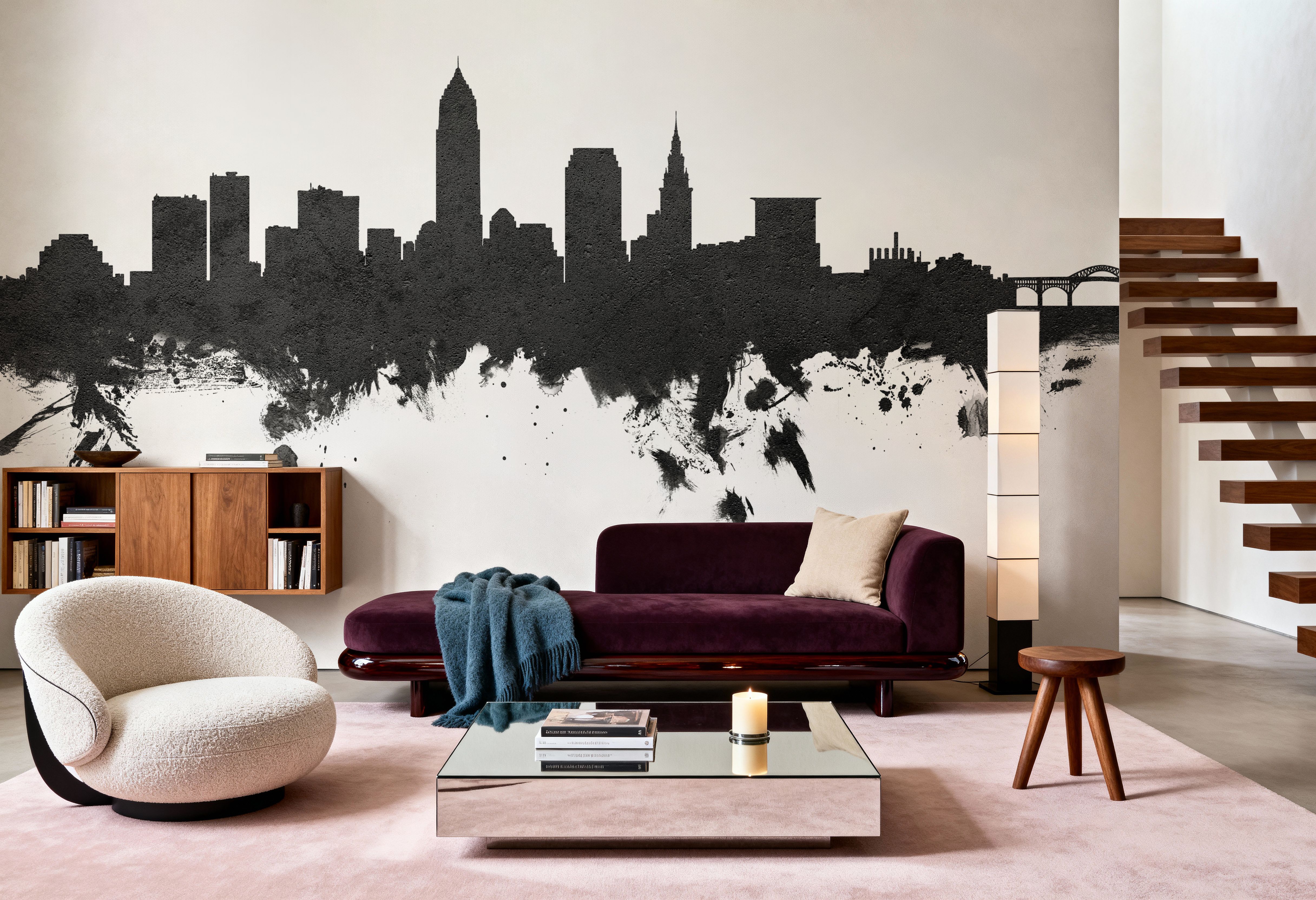 Cleveland Ohio Skyline Black & White