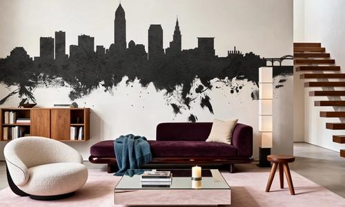 Cleveland Ohio Skyline Black & White