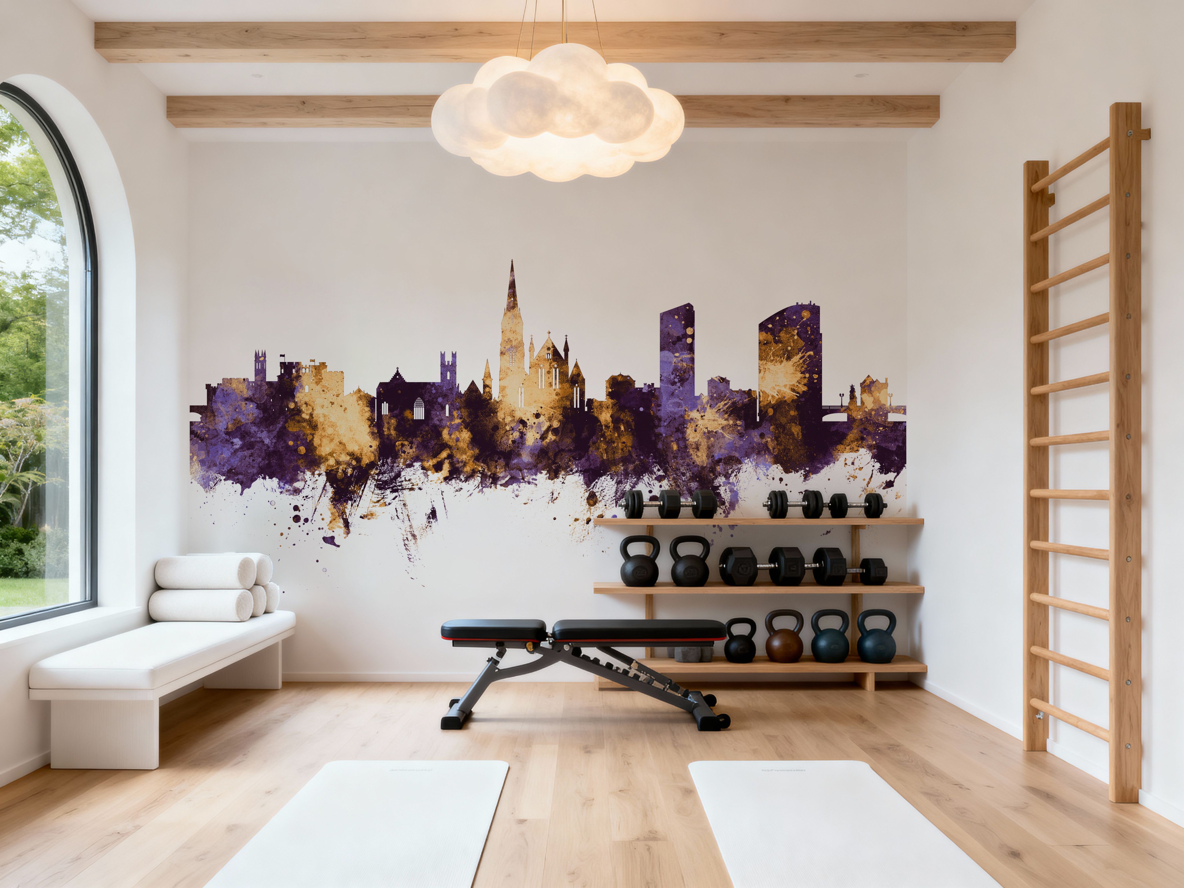 Limerick Ireland Skyline Purple & Gold