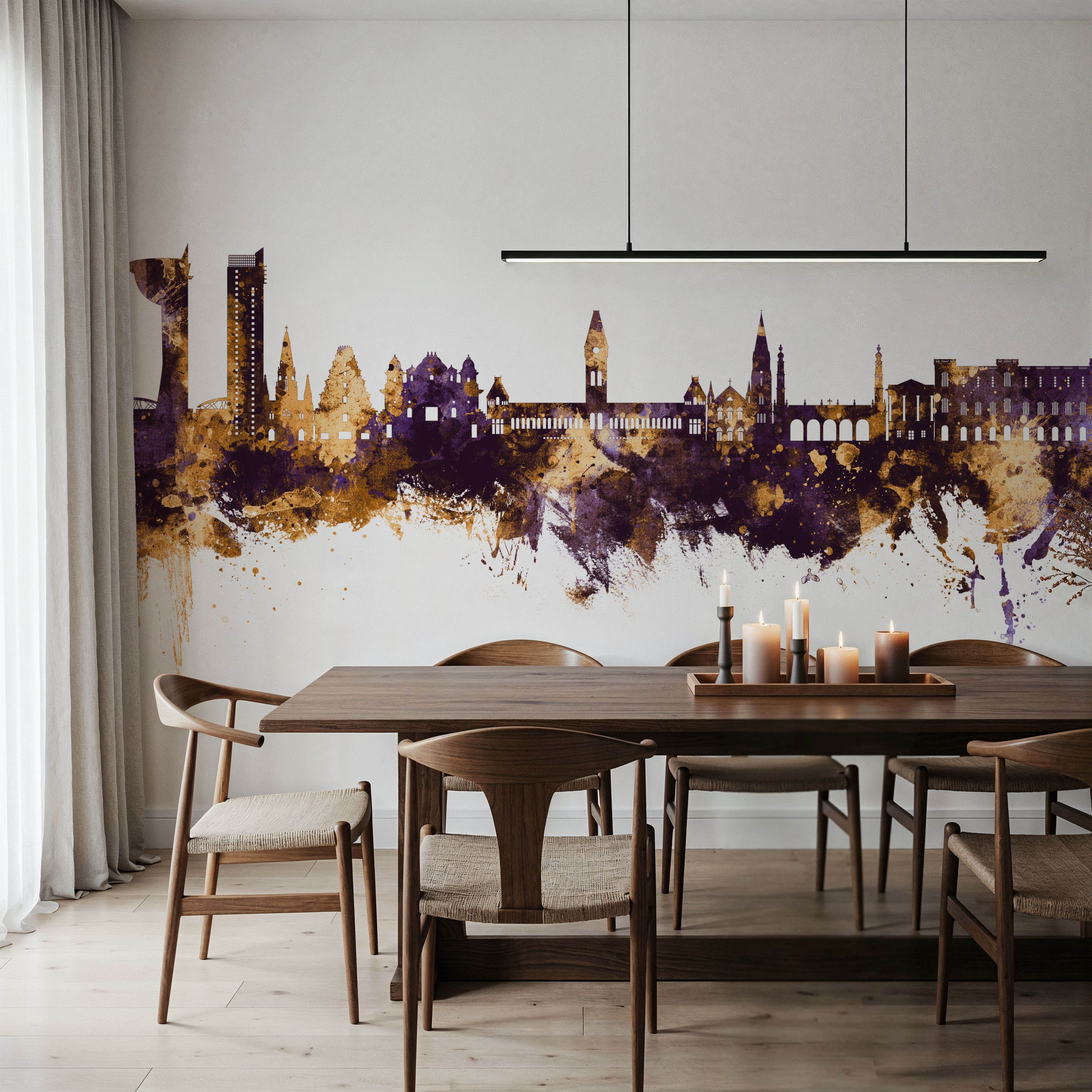 Chennai Skyline India Purple & Gold