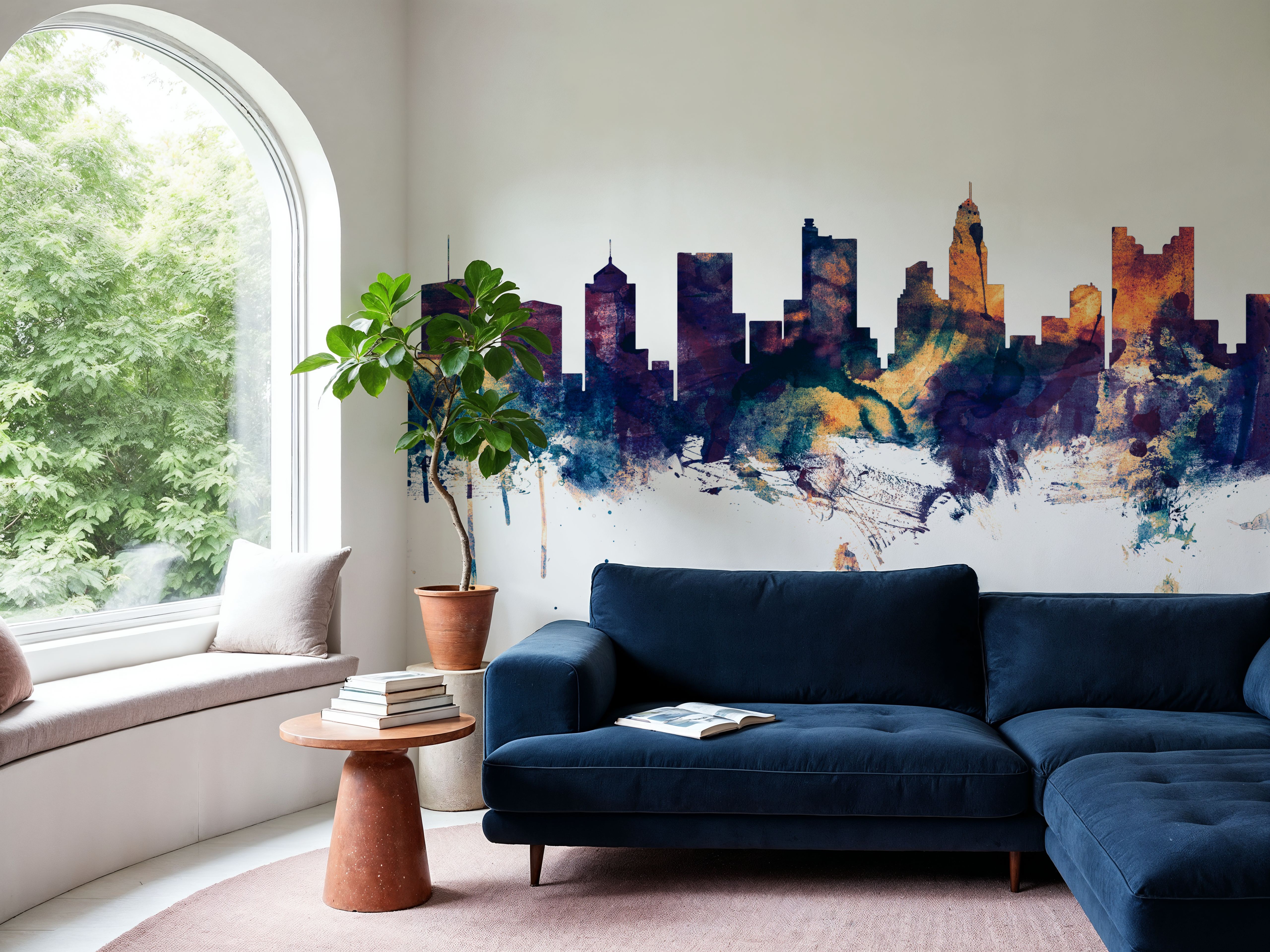 Columbus Ohio Skyline Blue & Bronze