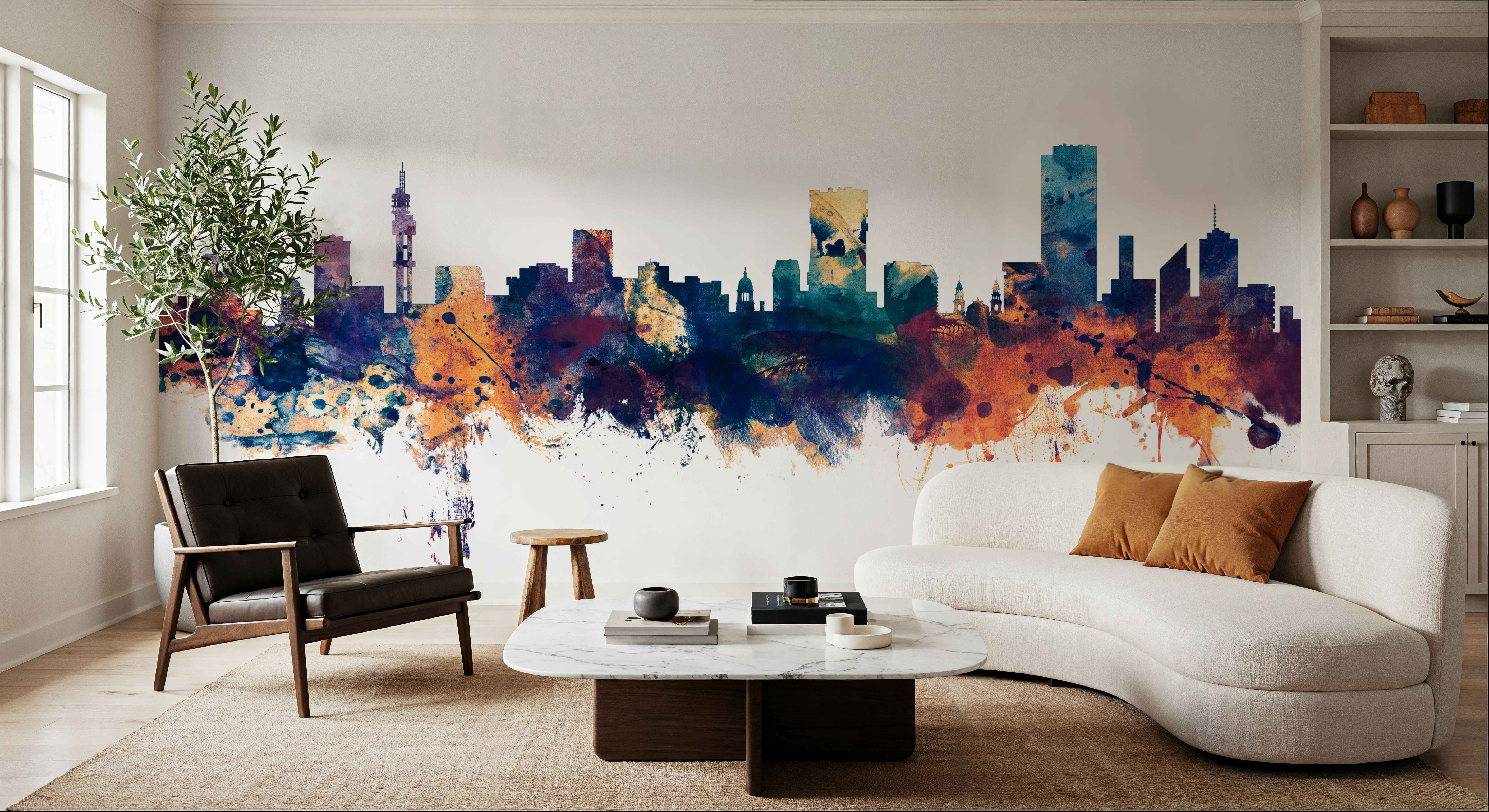 Pretoria South Africa Skyline Blue & Bronze, Wallpaper