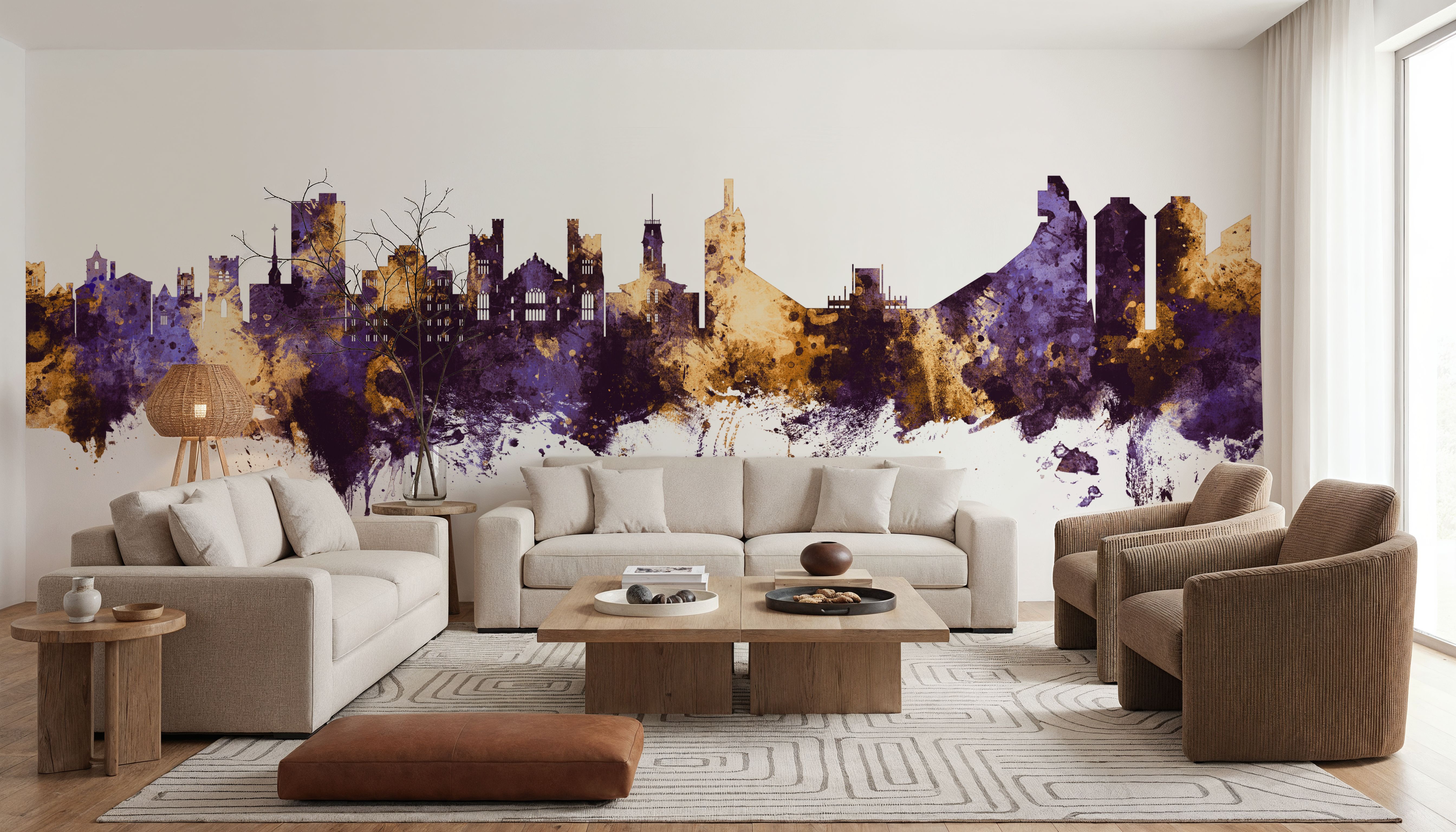 Boulder Colorado Skyline Purple & Gold