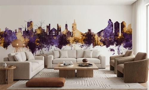 Boulder Colorado Skyline Purple & Gold
