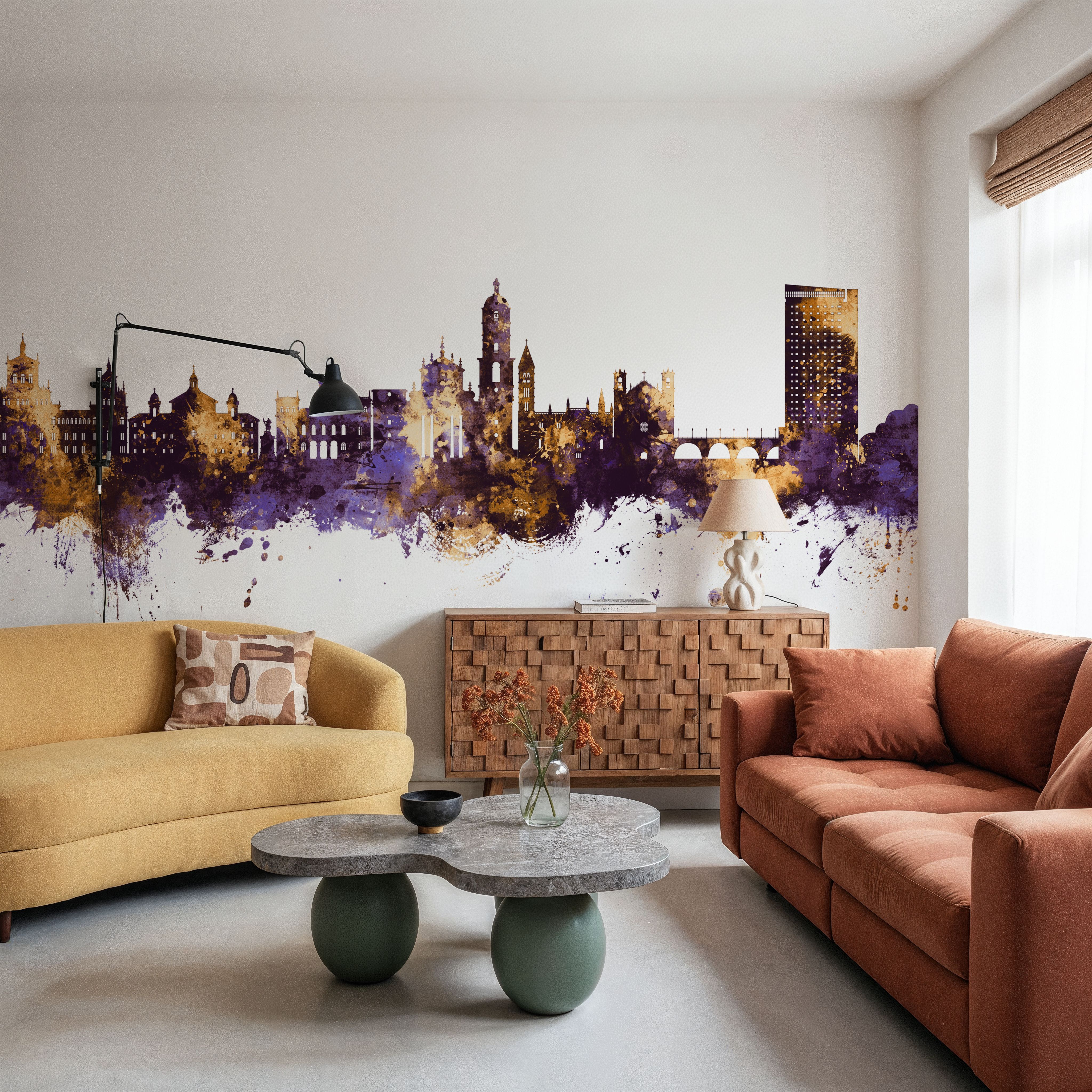 Valladolid Spain Skyline Purple & Gold