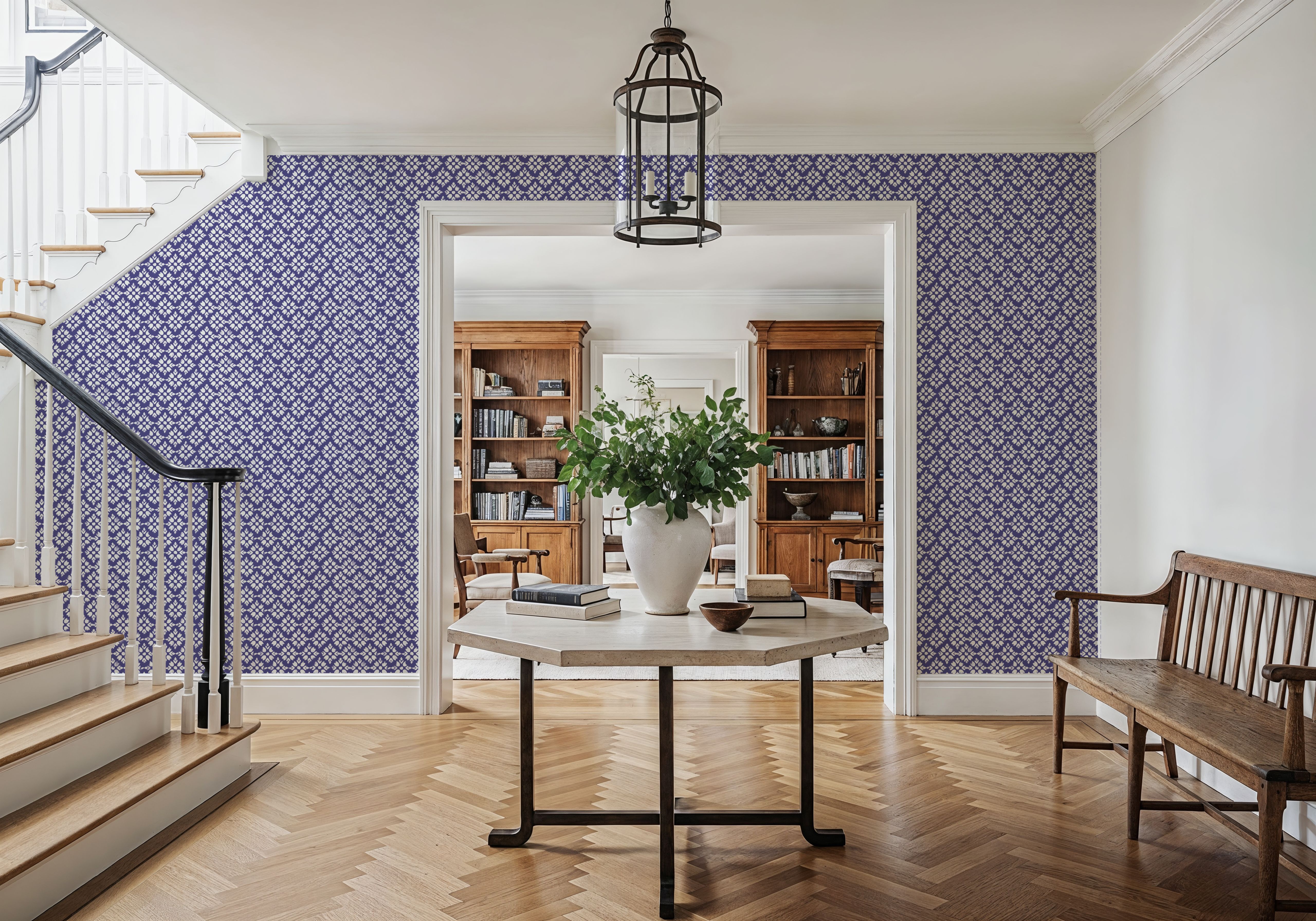 Botanical Stamps Blue