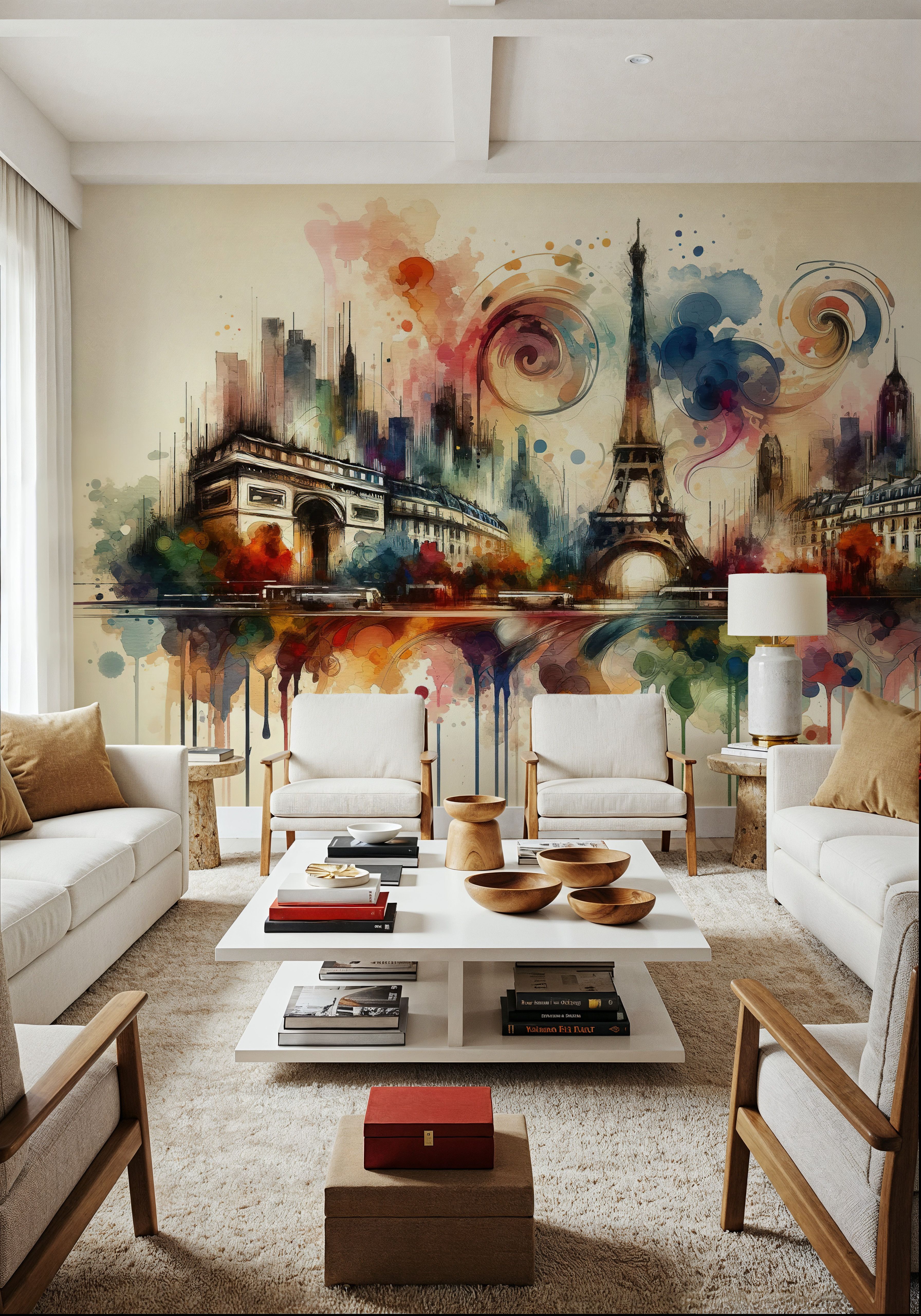 Watercolor Skyline Paris I