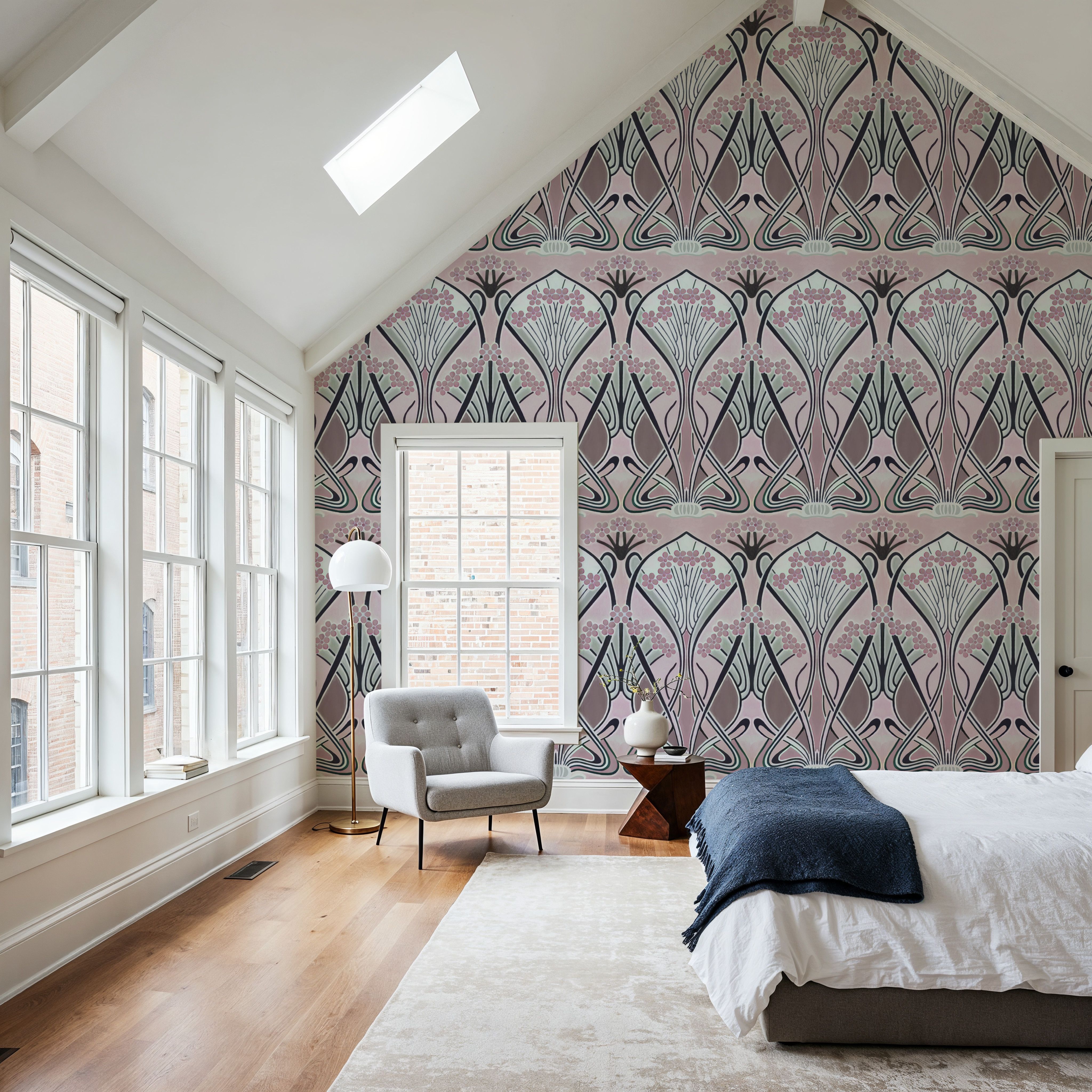 Floral Art Deco Aura, Petal Pink