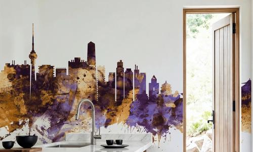 Beijing Skyline Purple & Gold