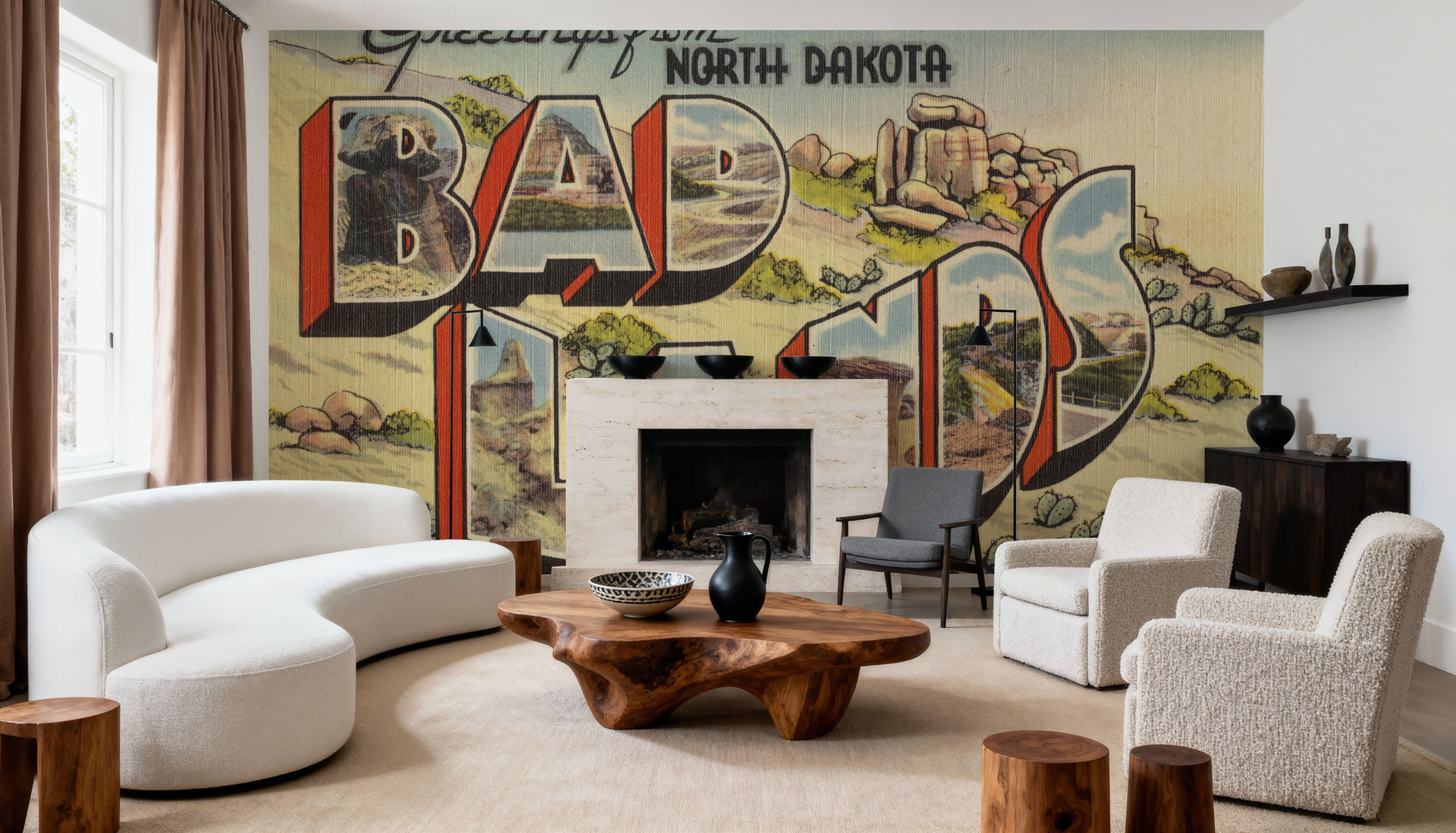 Greetings from Badlands - Screenprint Postcard