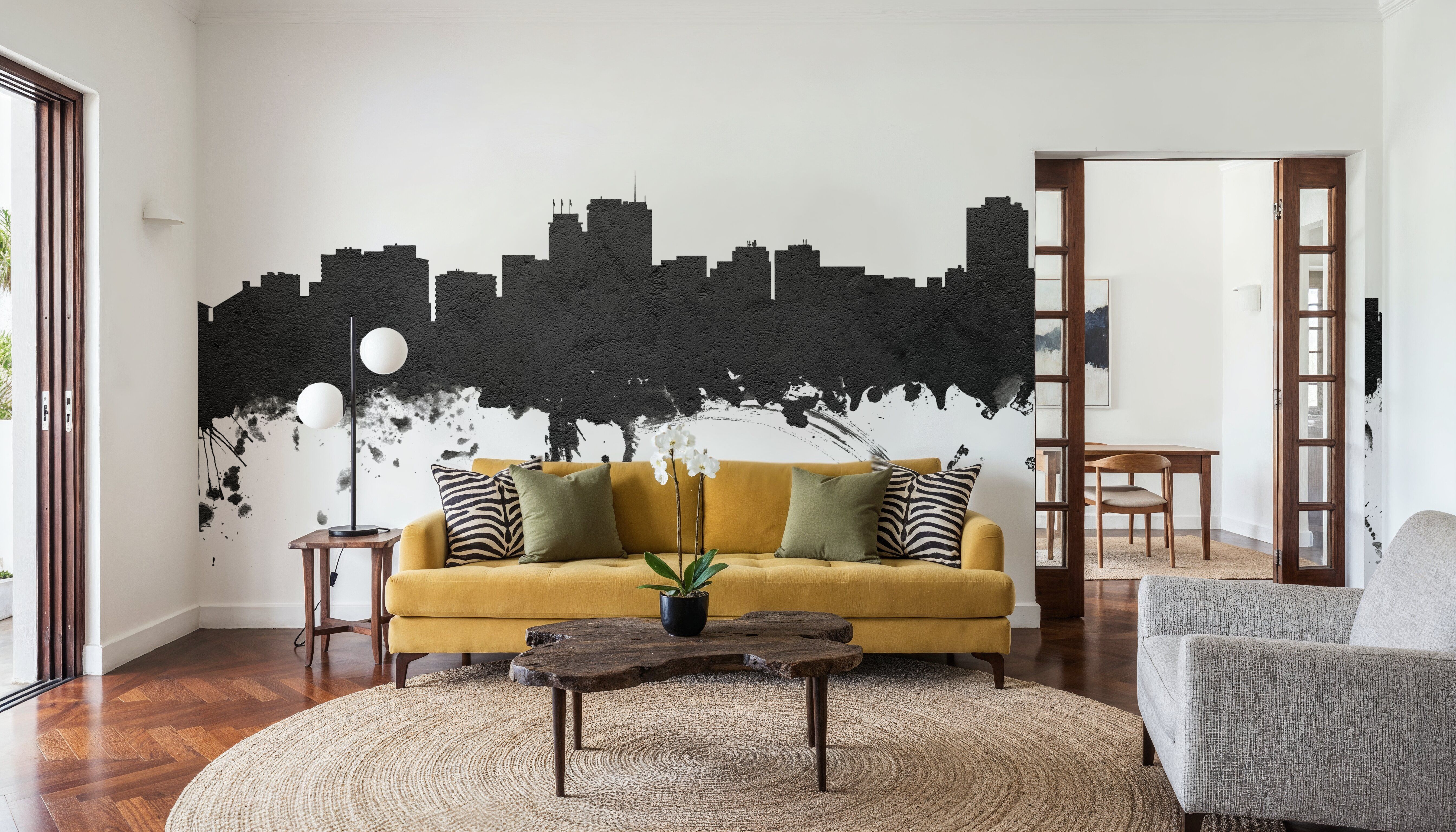 Anchorage Alaska Skyline Black & White