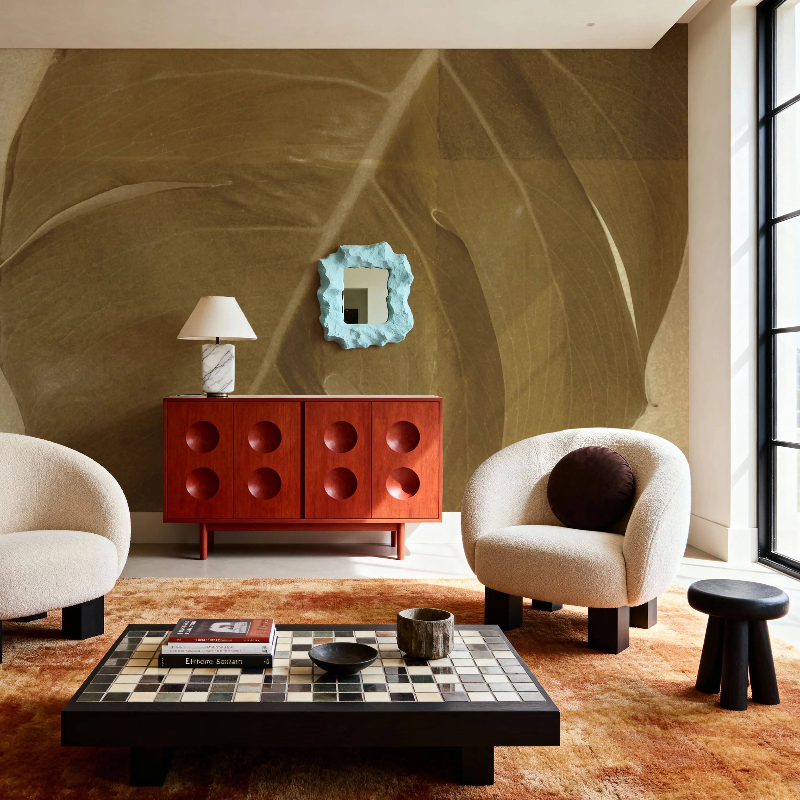 Wall Mural - Monstera Leaf I - Foliage Nature mural wallpaper - Yellow - Dining Room - Wallism UK - Peel & Stick or Paste-the-Wall