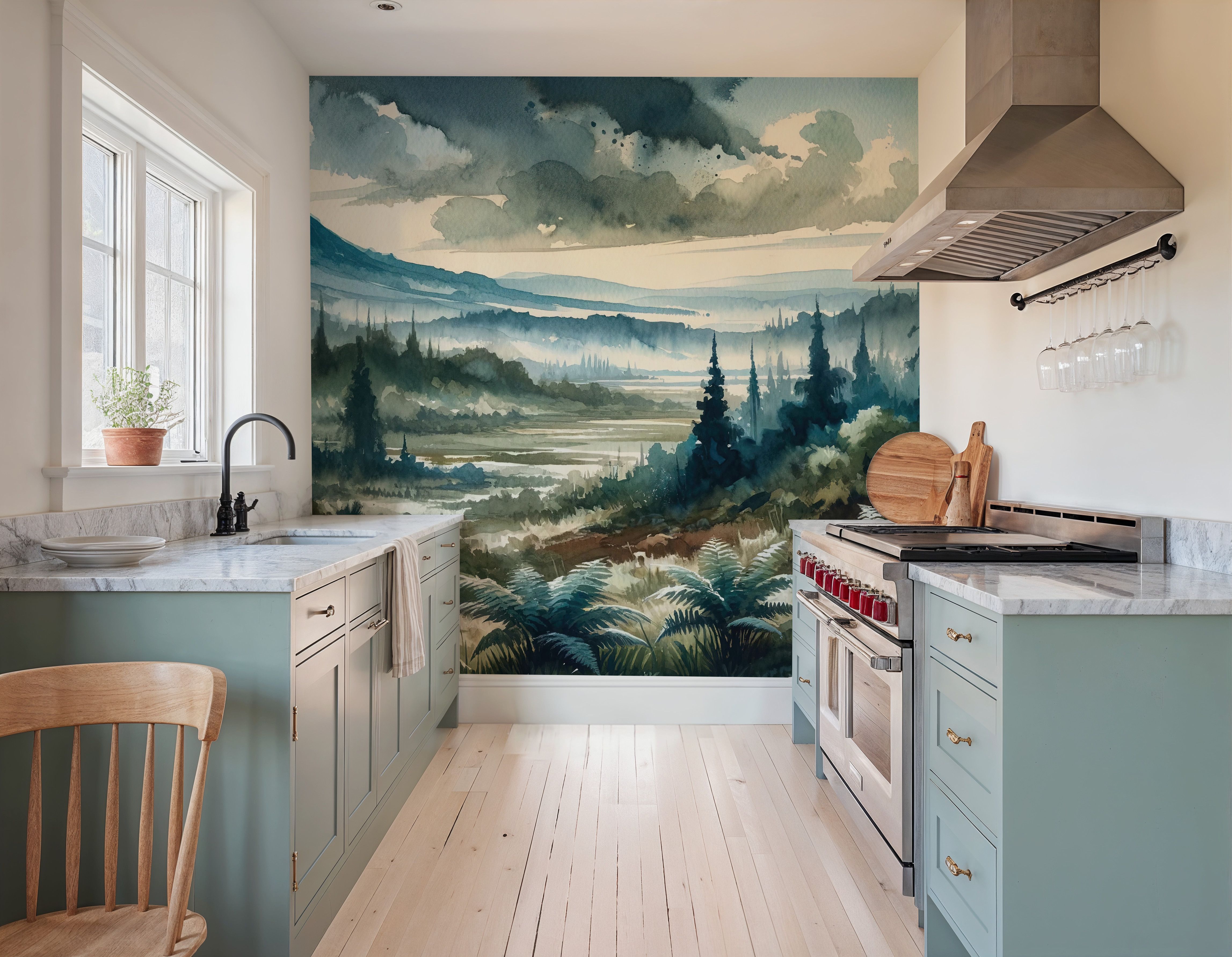 Misty Mountain Valley Landscape