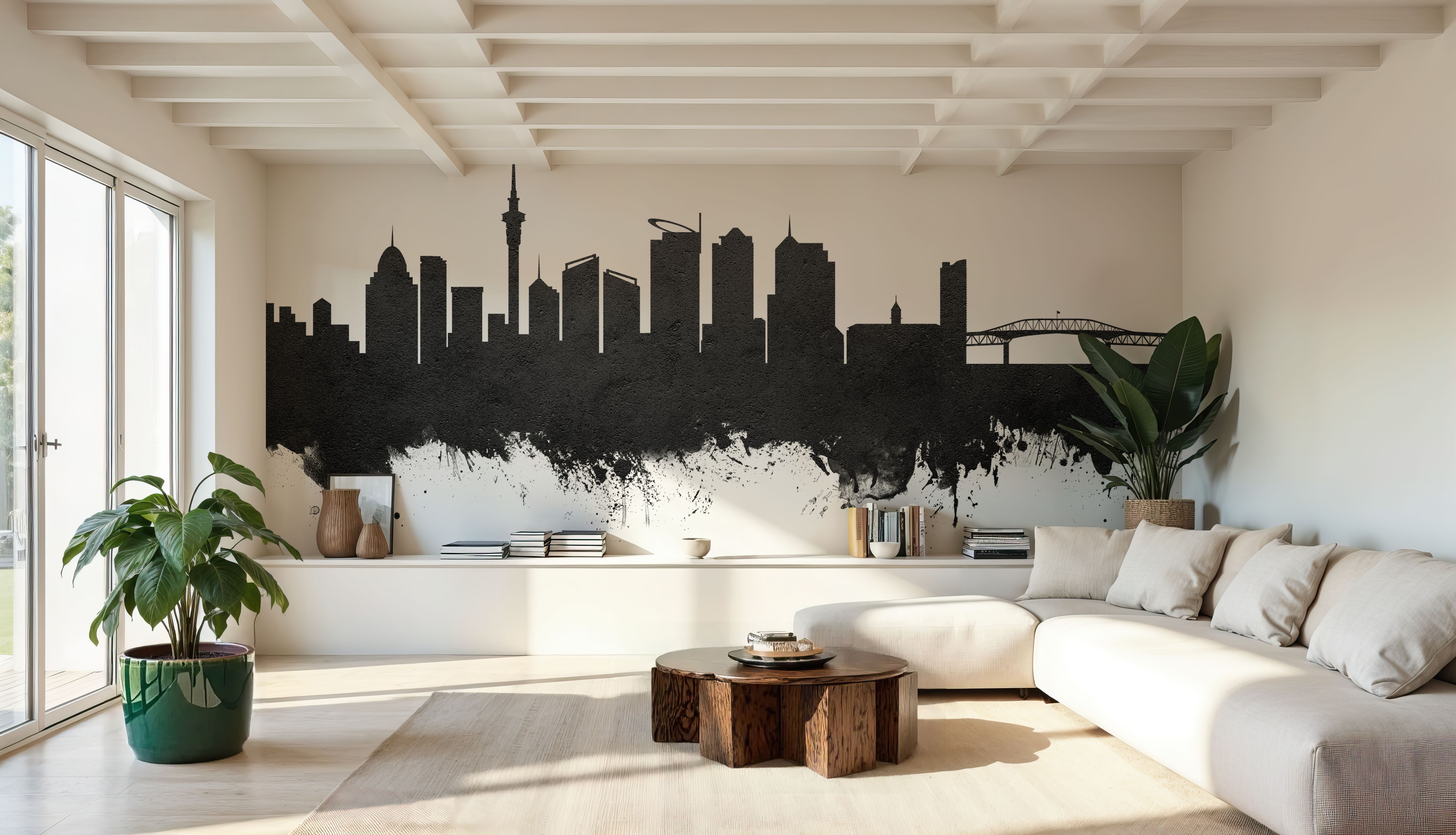 Auckland New Zeeland Skyline Black & White