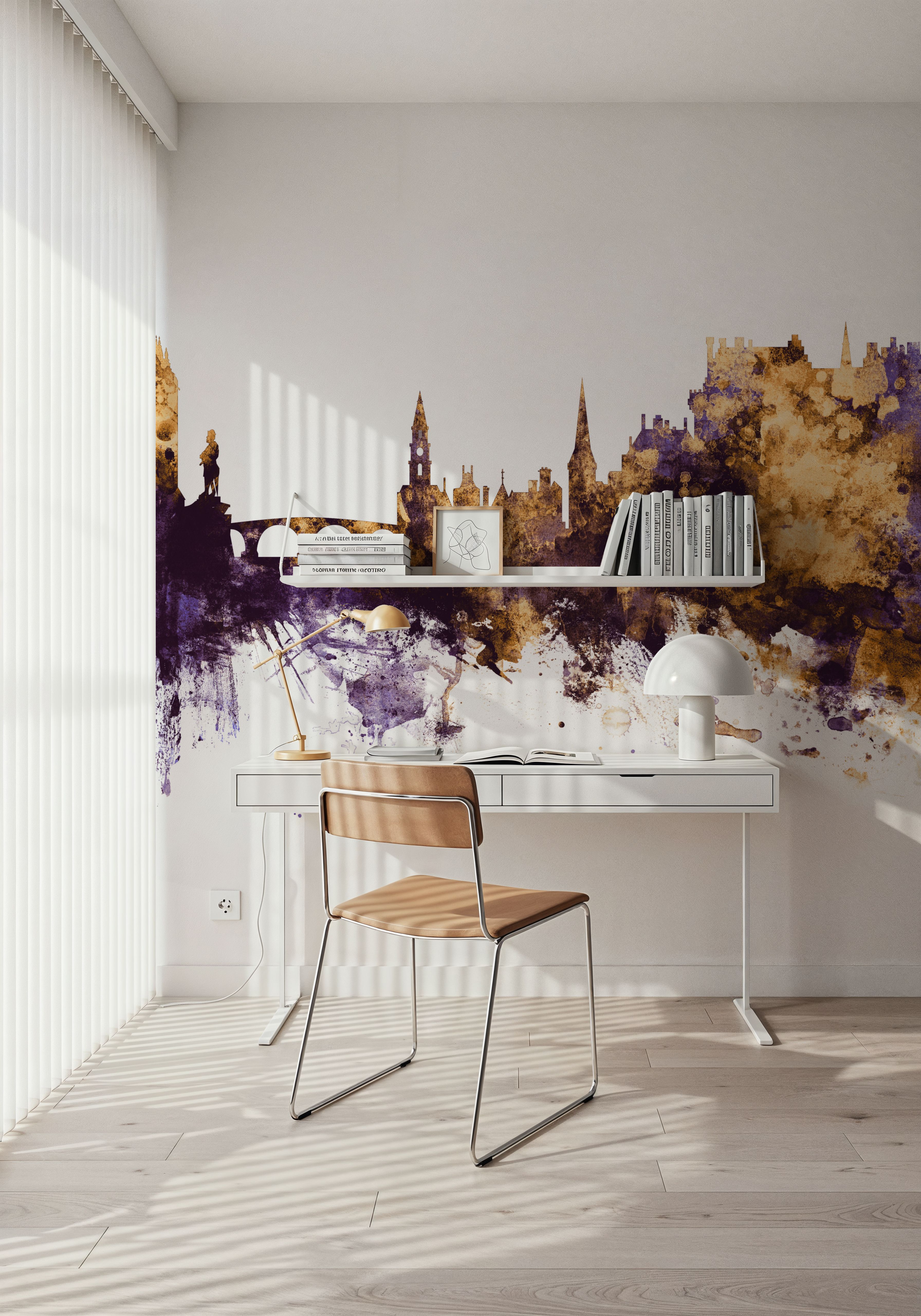 Stirling Scotland Skyline Purple & Gold