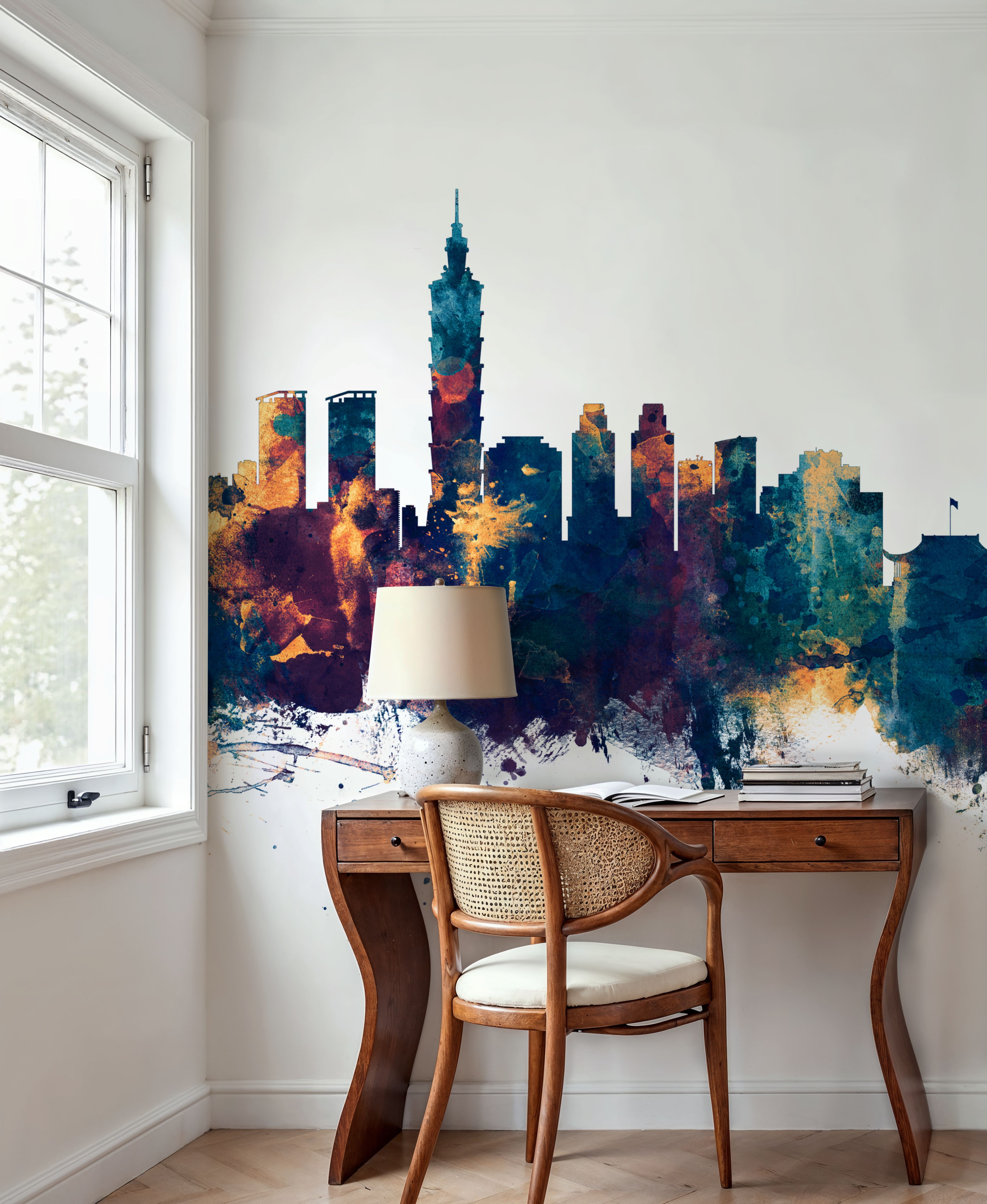 Taipei Taiwan Skyline Blue & Bronze