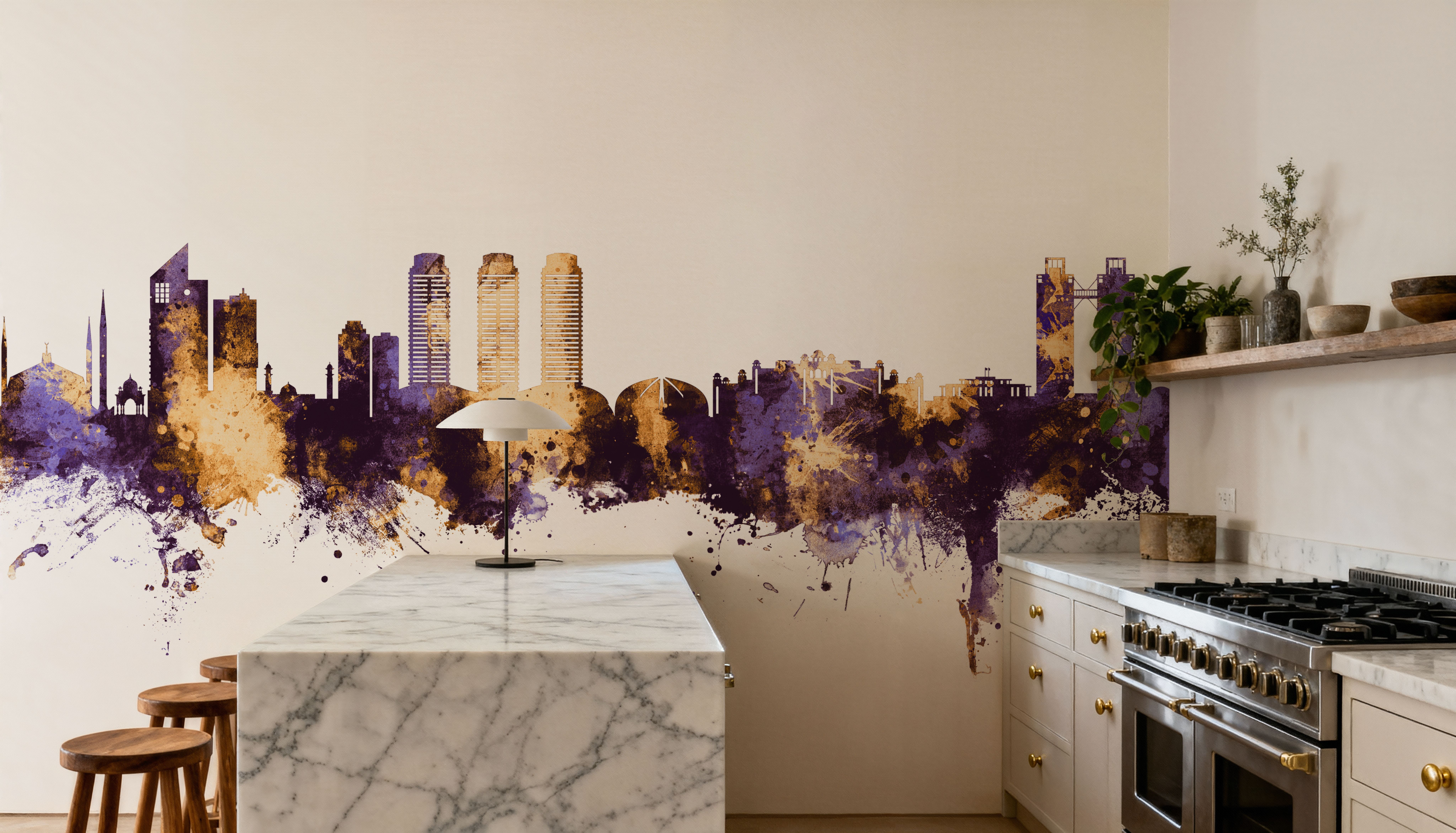 Islamabad Pakistan Skyline Purple & Gold