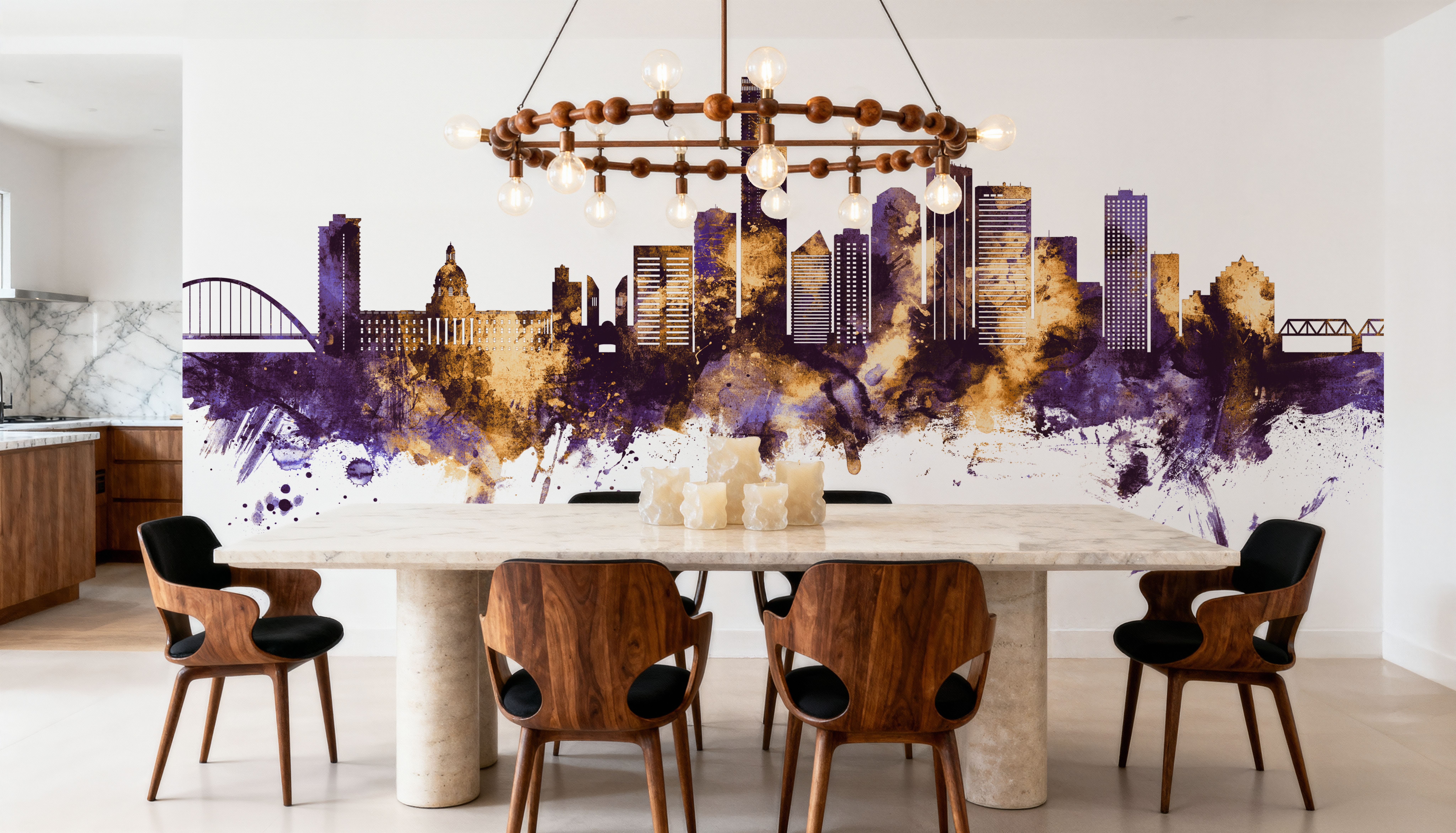 Edmonton Canada Skyline Purple & Gold