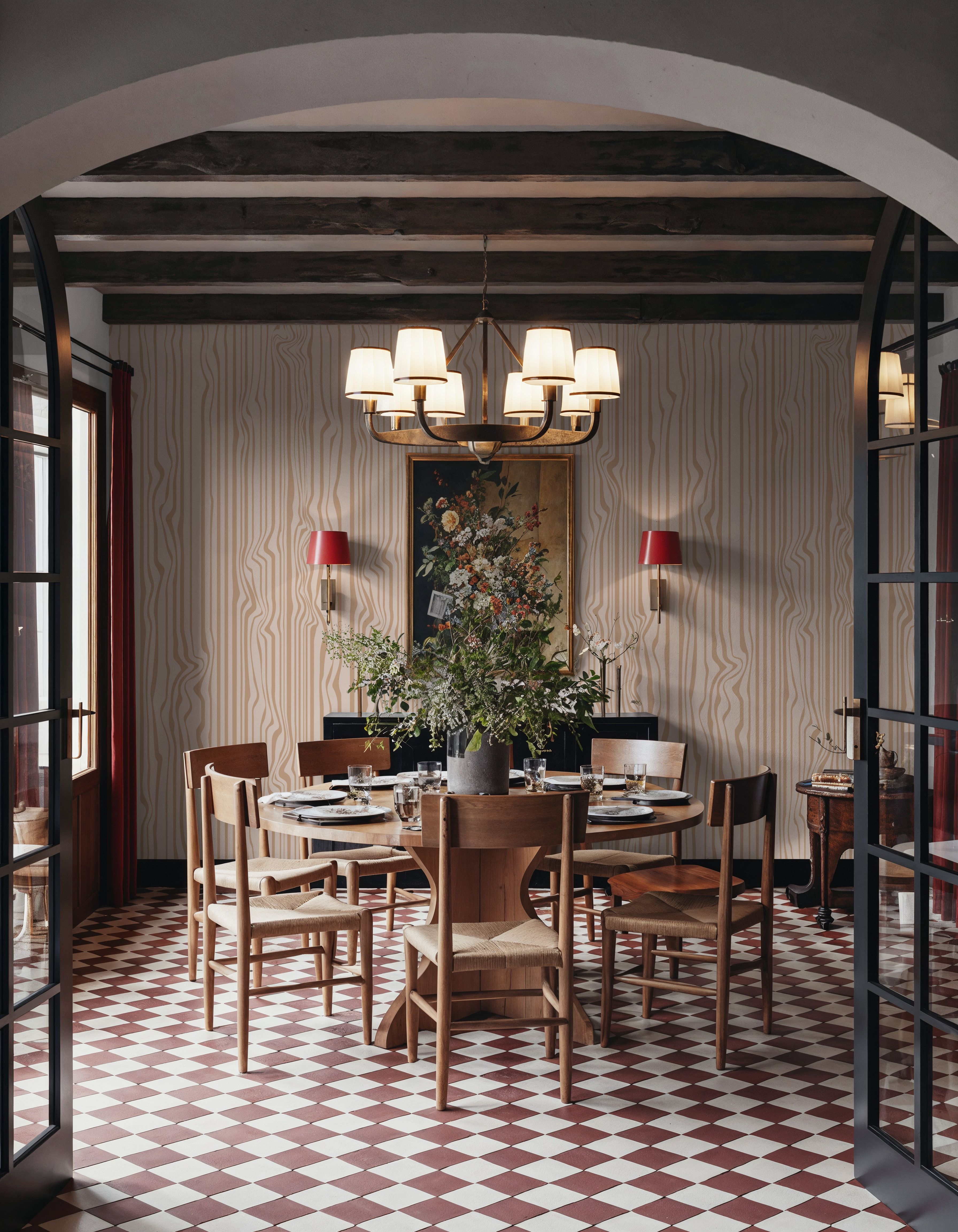 Wall Mural - Veneer Lines, Cookie - Wall Panelings Wood mural wallpaper - Dining Room - Wallism UK - Premium, Textured or Peel & Stick