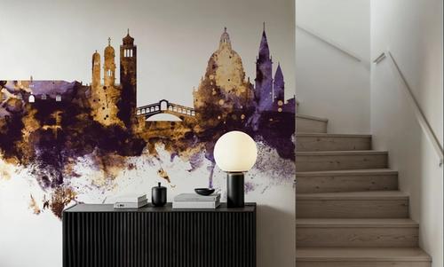 Venice Itay Skyline Purple & Gold